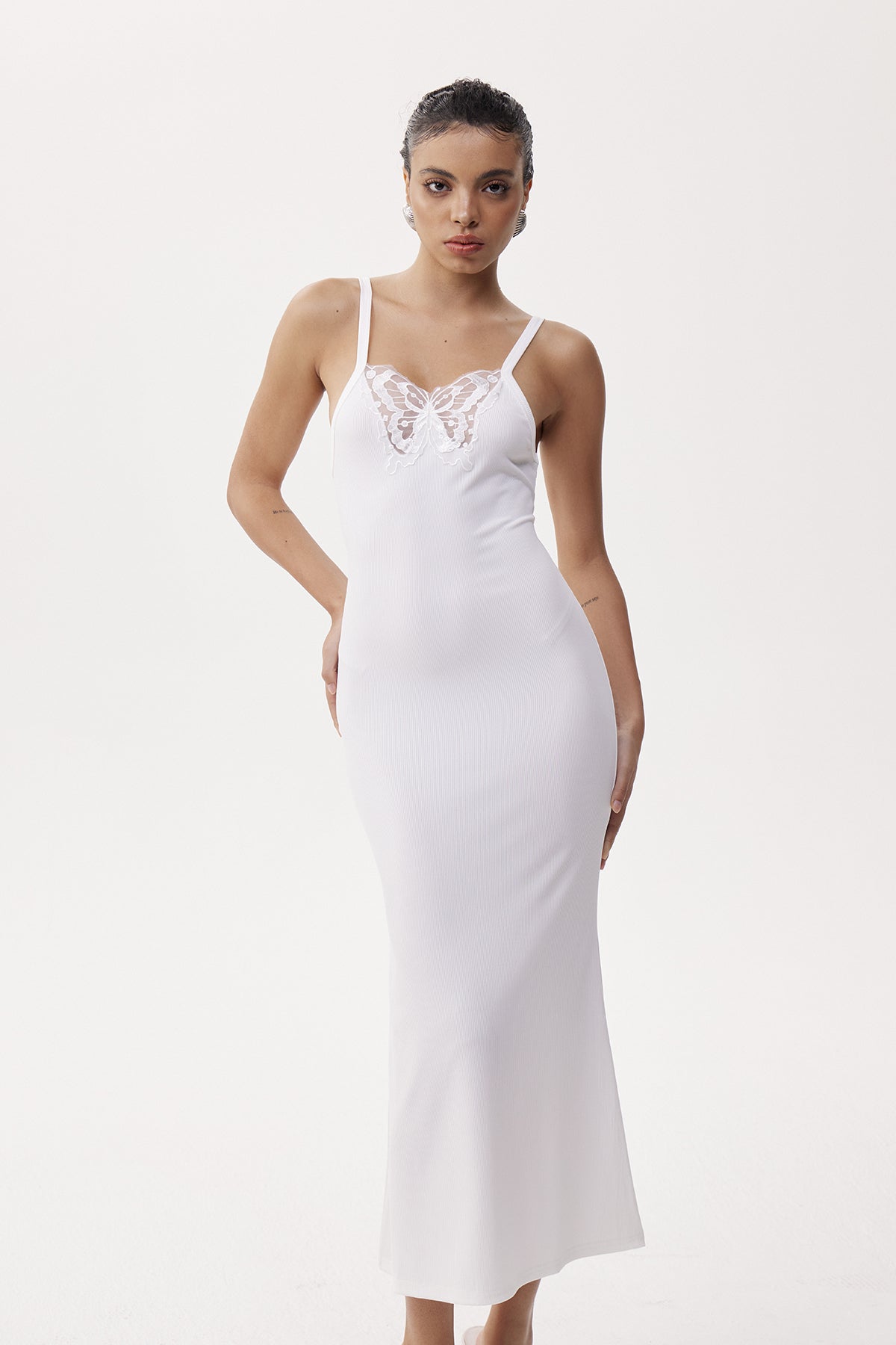 Elek Butterfly Embroidered Maxi Dress