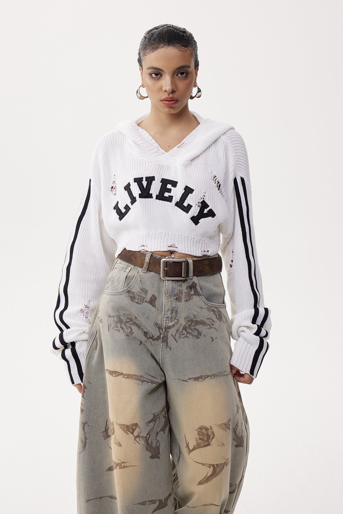 Eleni Stripe Crop Knit Top