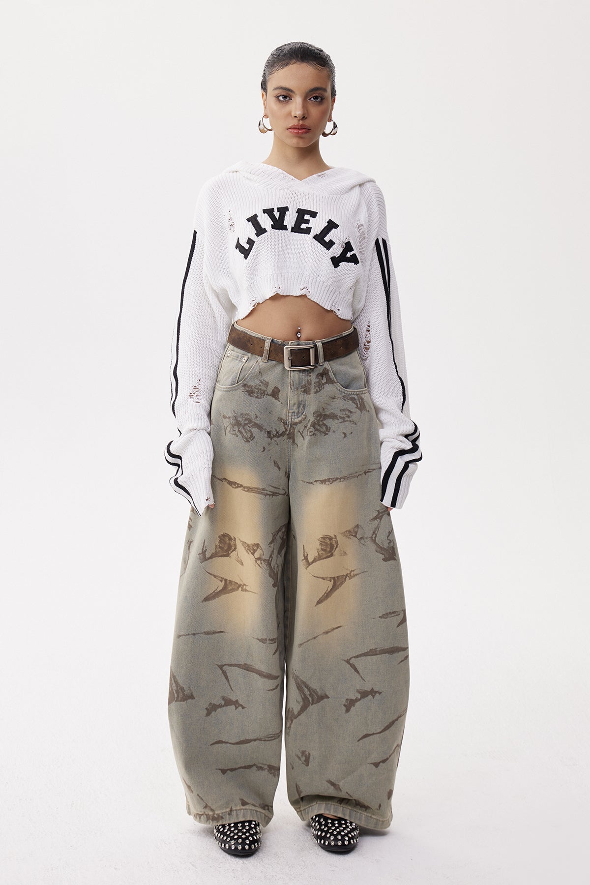 Eleni Stripe Crop Knit Top