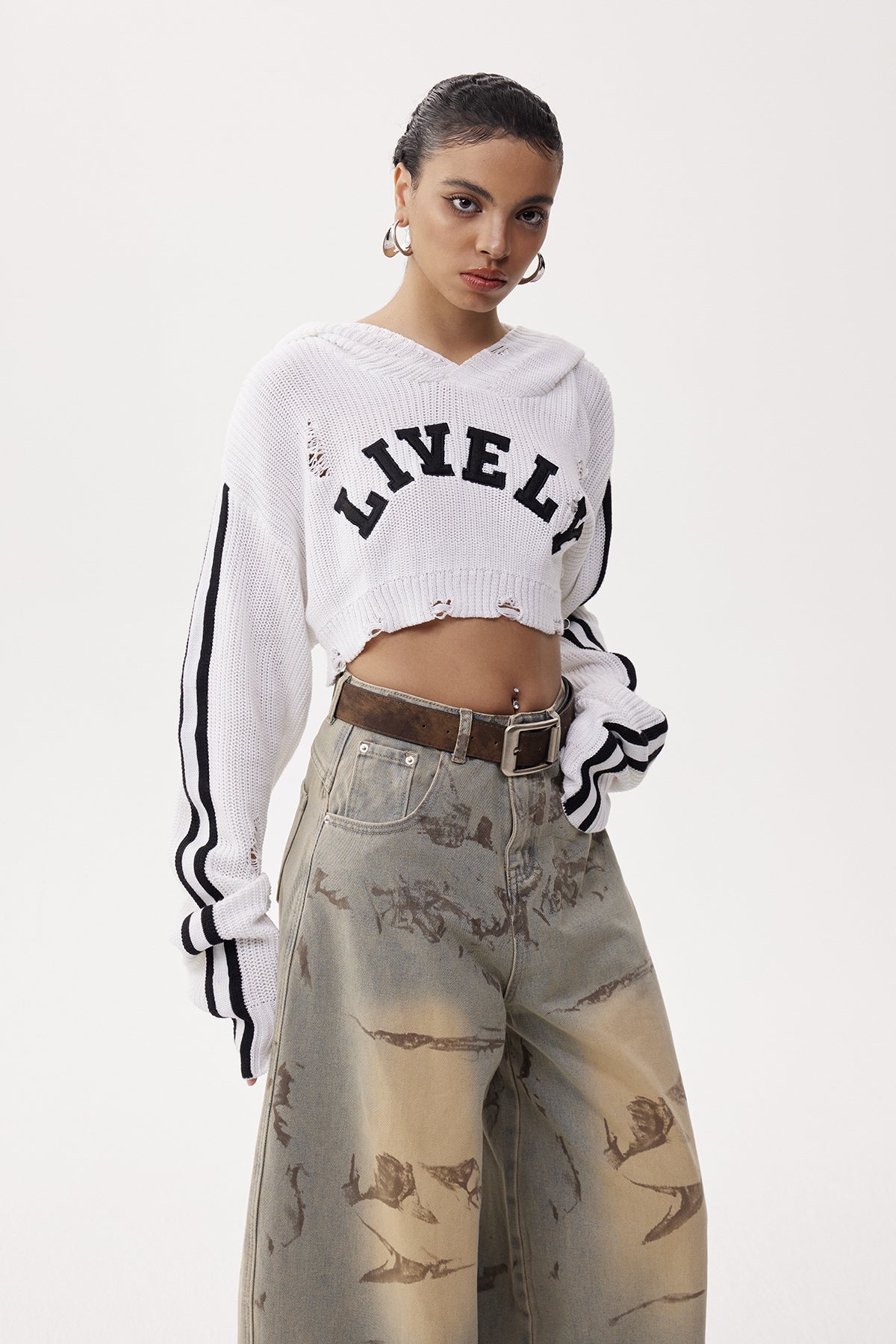 Eleni Stripe Crop Knit Top