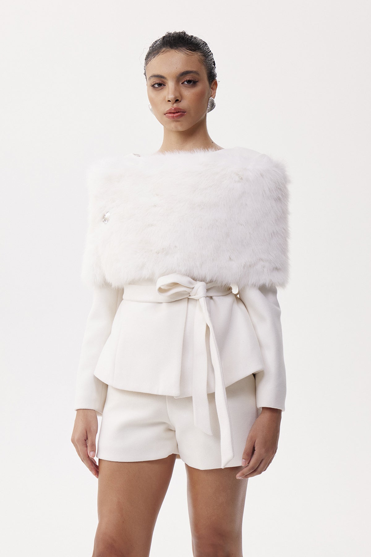 Elenora Faux Fur Pants Set