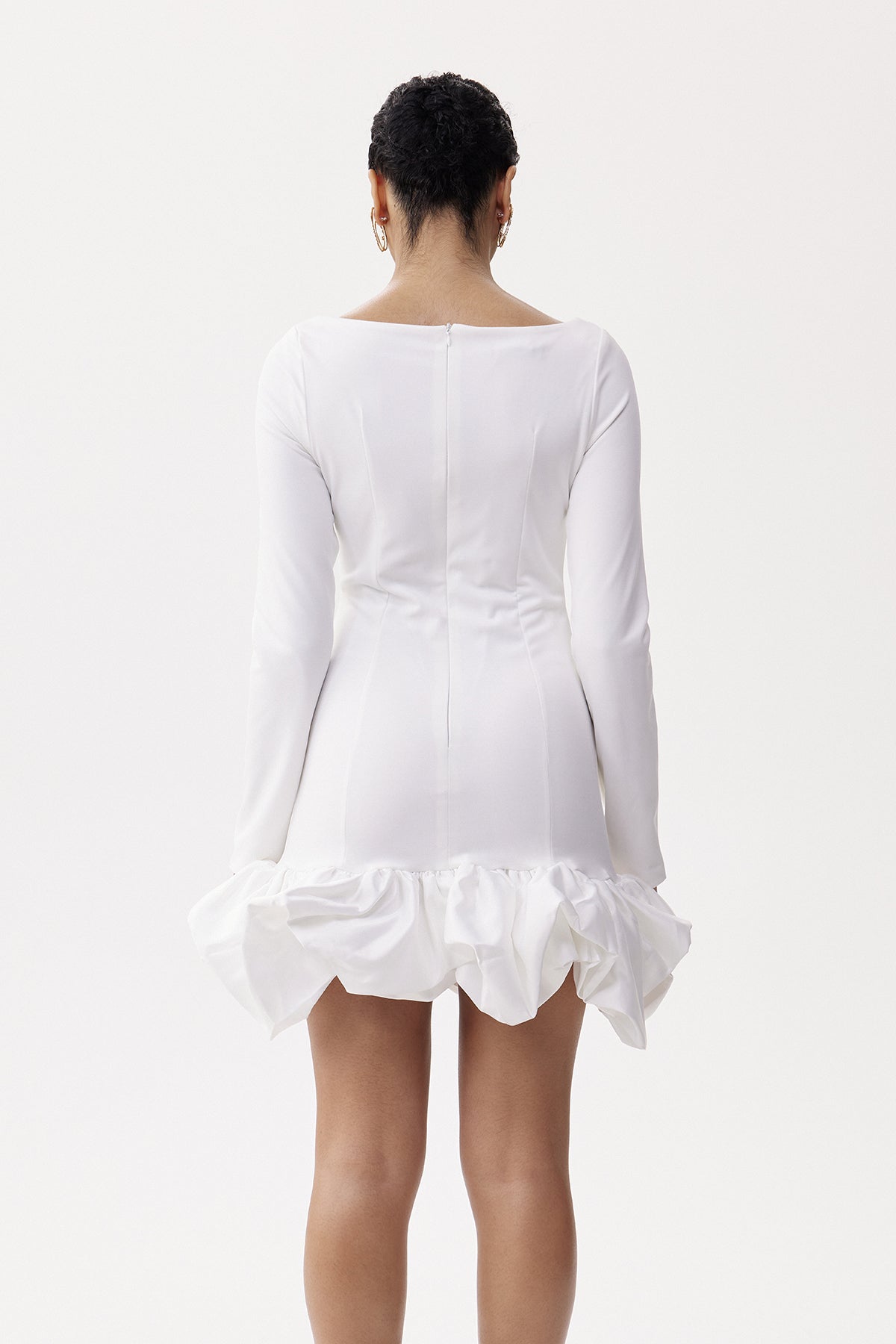 Eleonor Ruch Drop Waist Mini Dress In White