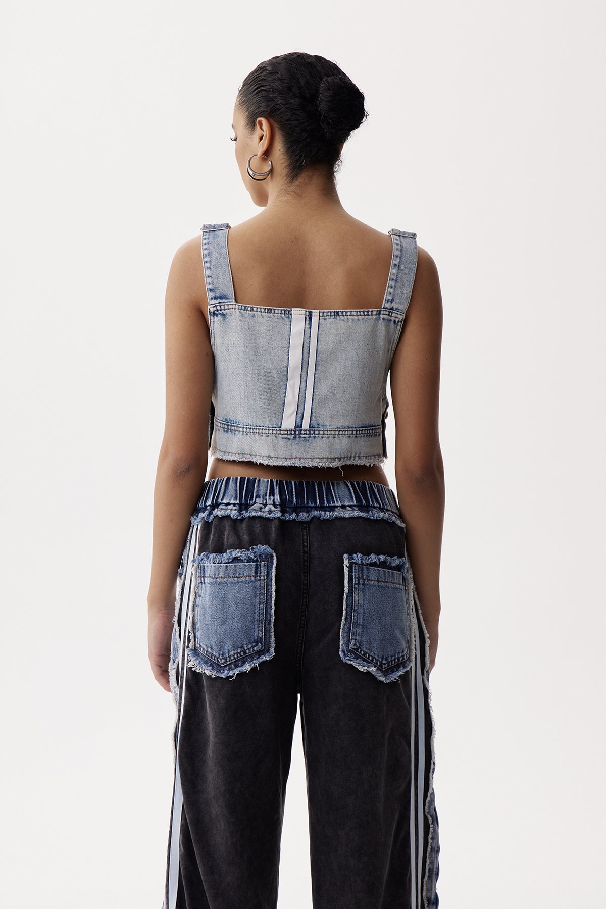 Elfa Crop Bleached Denim Top