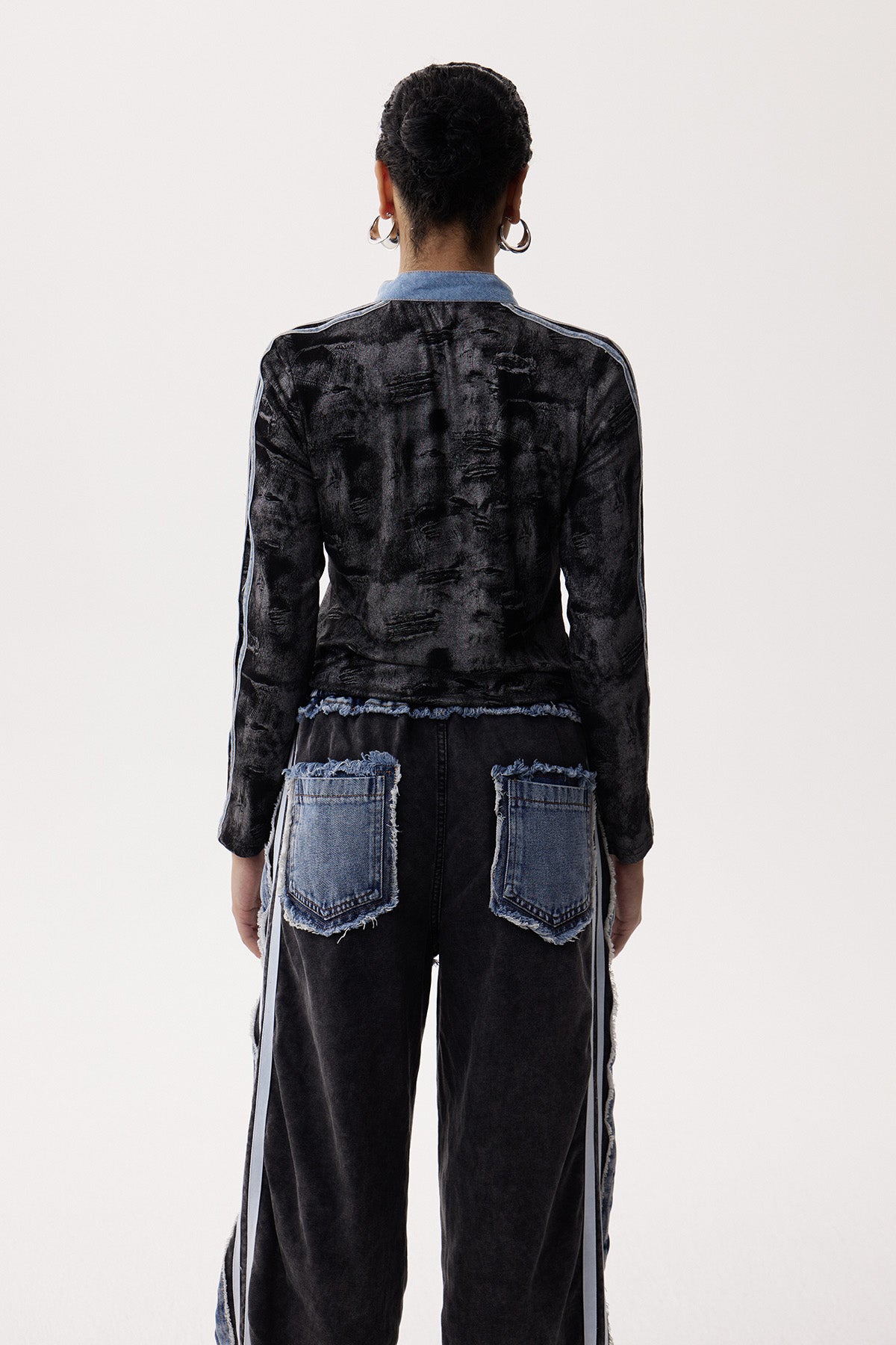 Elfreda Print Denim Top