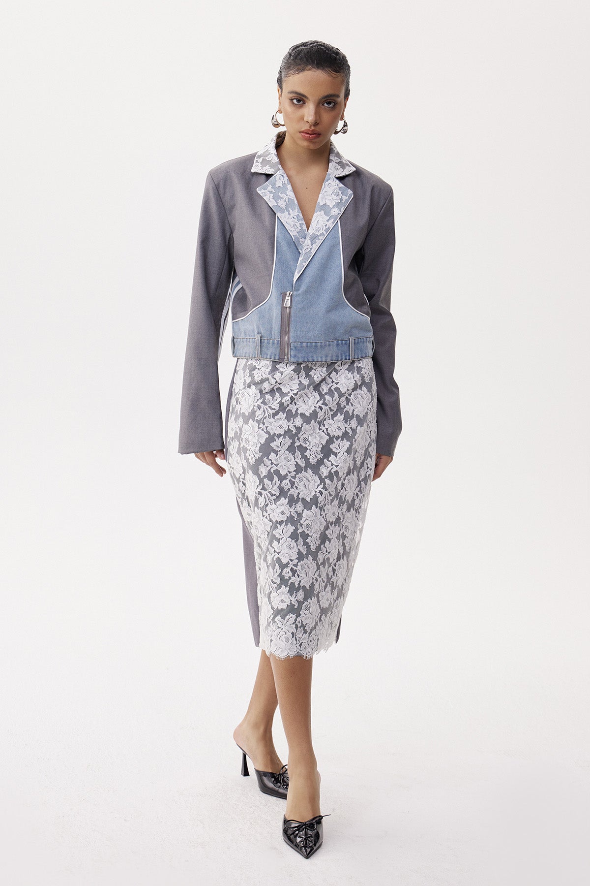 Elfrieda Floral Lace Skirt Set