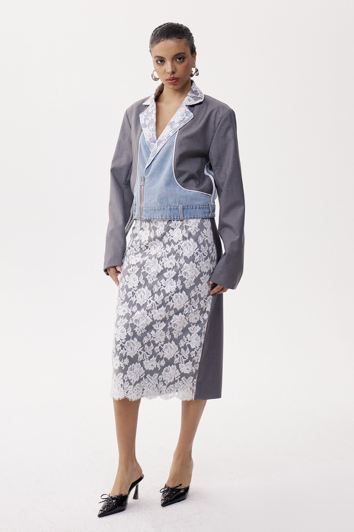 Elfrieda Floral Lace Skirt Set