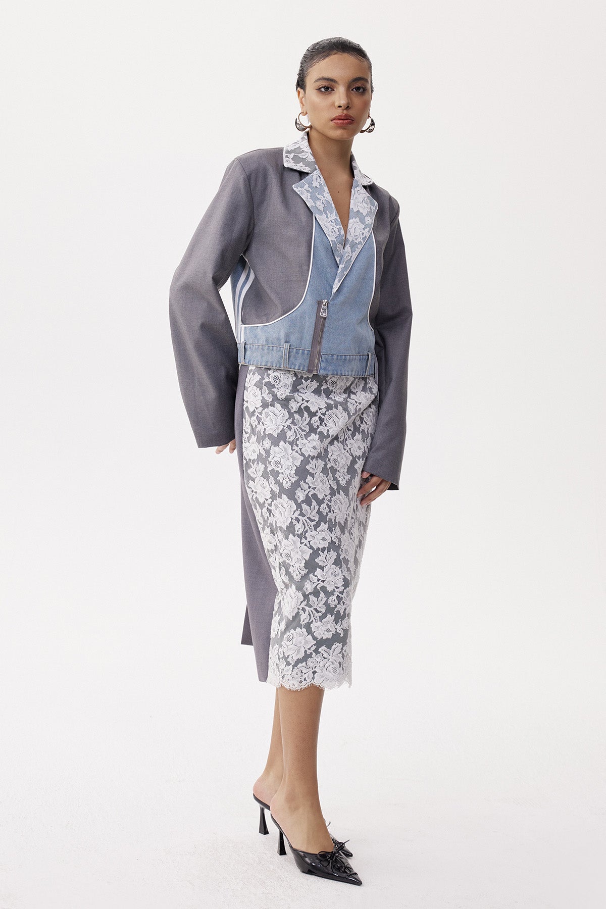 Elfrieda Floral Lace Skirt Set