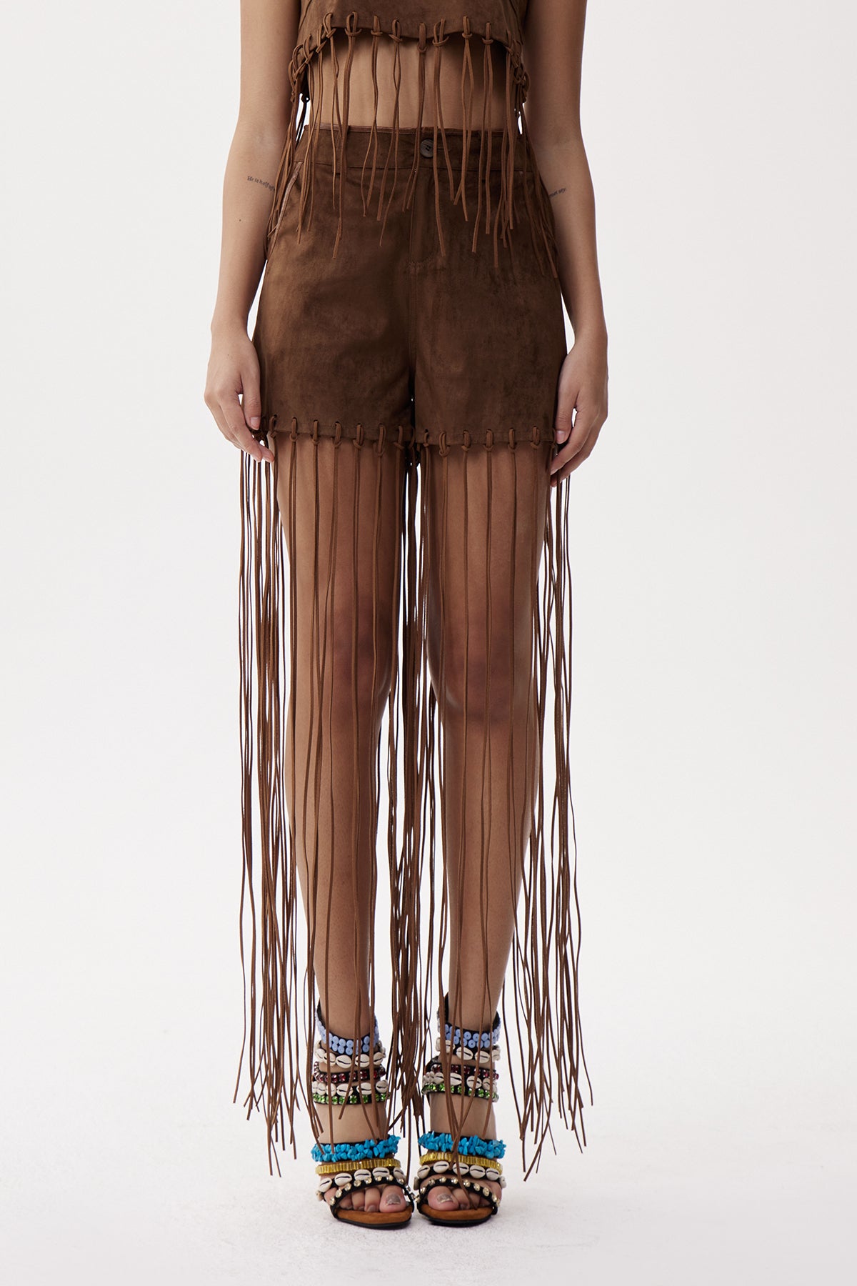 Elia Suede Fringe Pants