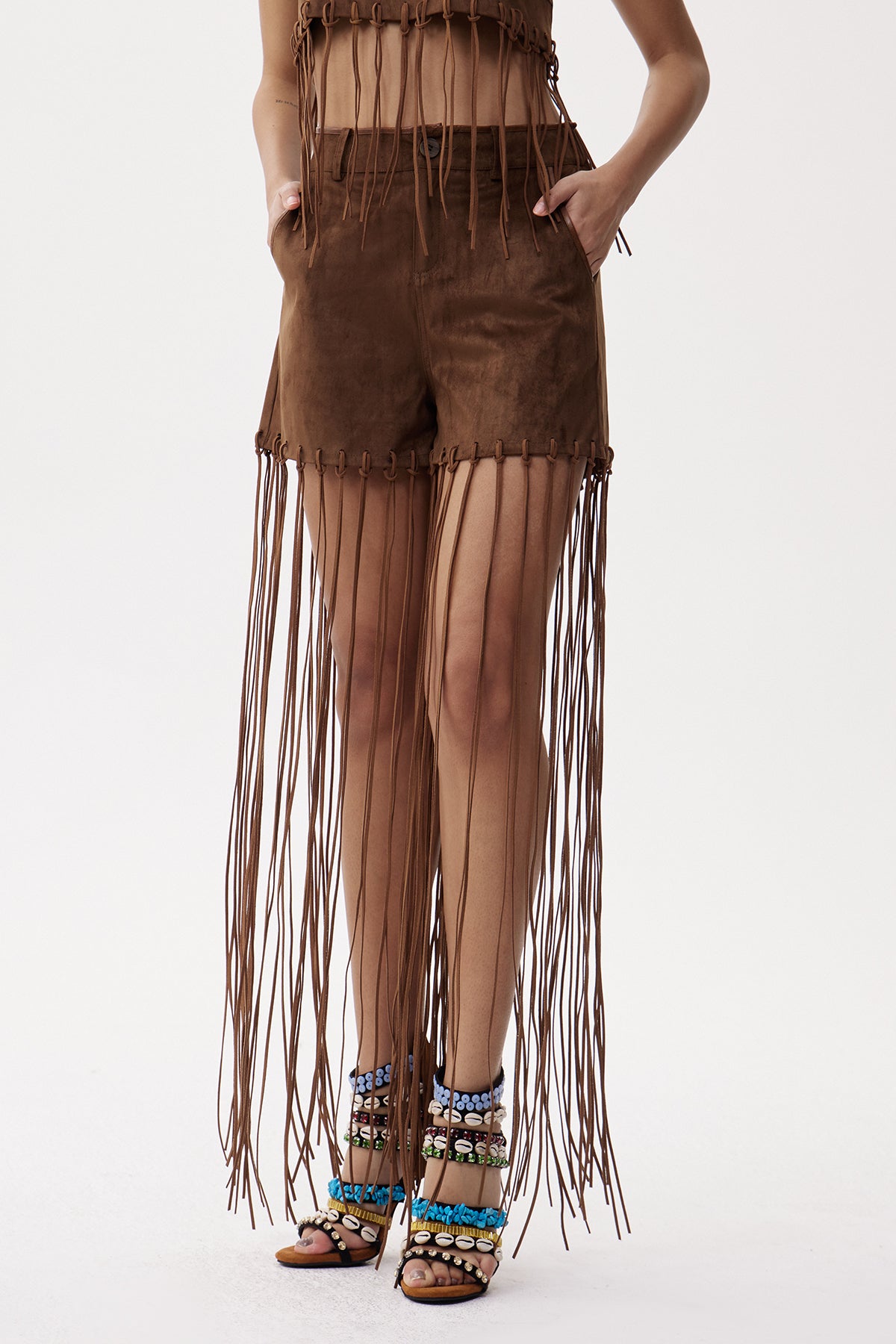 Elia Suede Fringe Pants