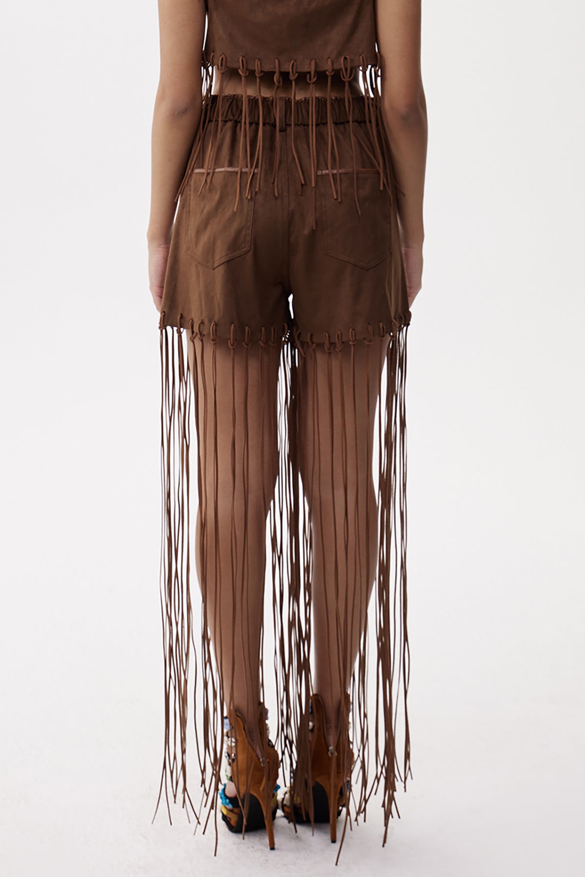 Elia Suede Fringe Pants