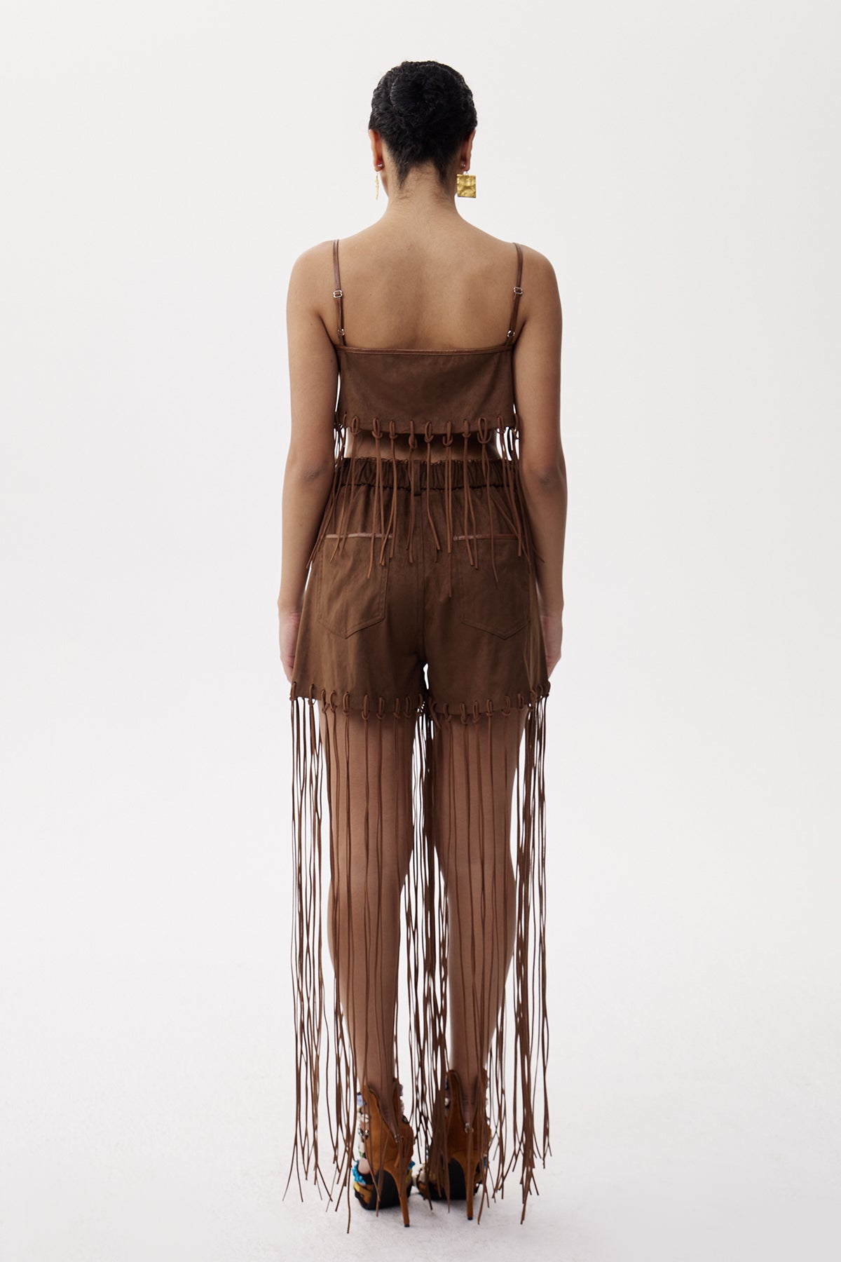 Elia Suede Fringe Top