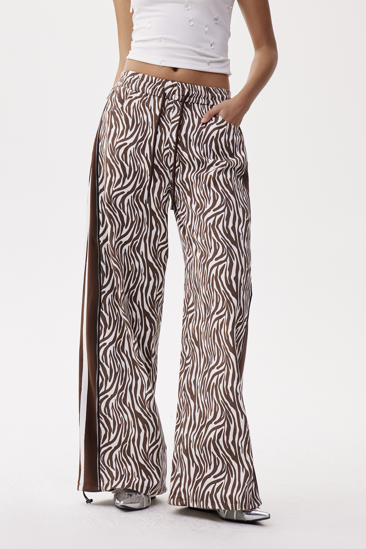 Eliab Deconstruct Zebra Print Jeans