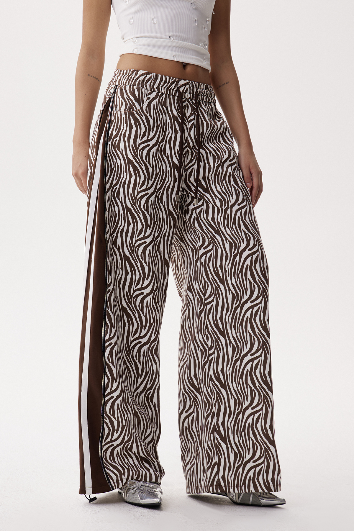 Eliab Deconstruct Zebra Print Jeans
