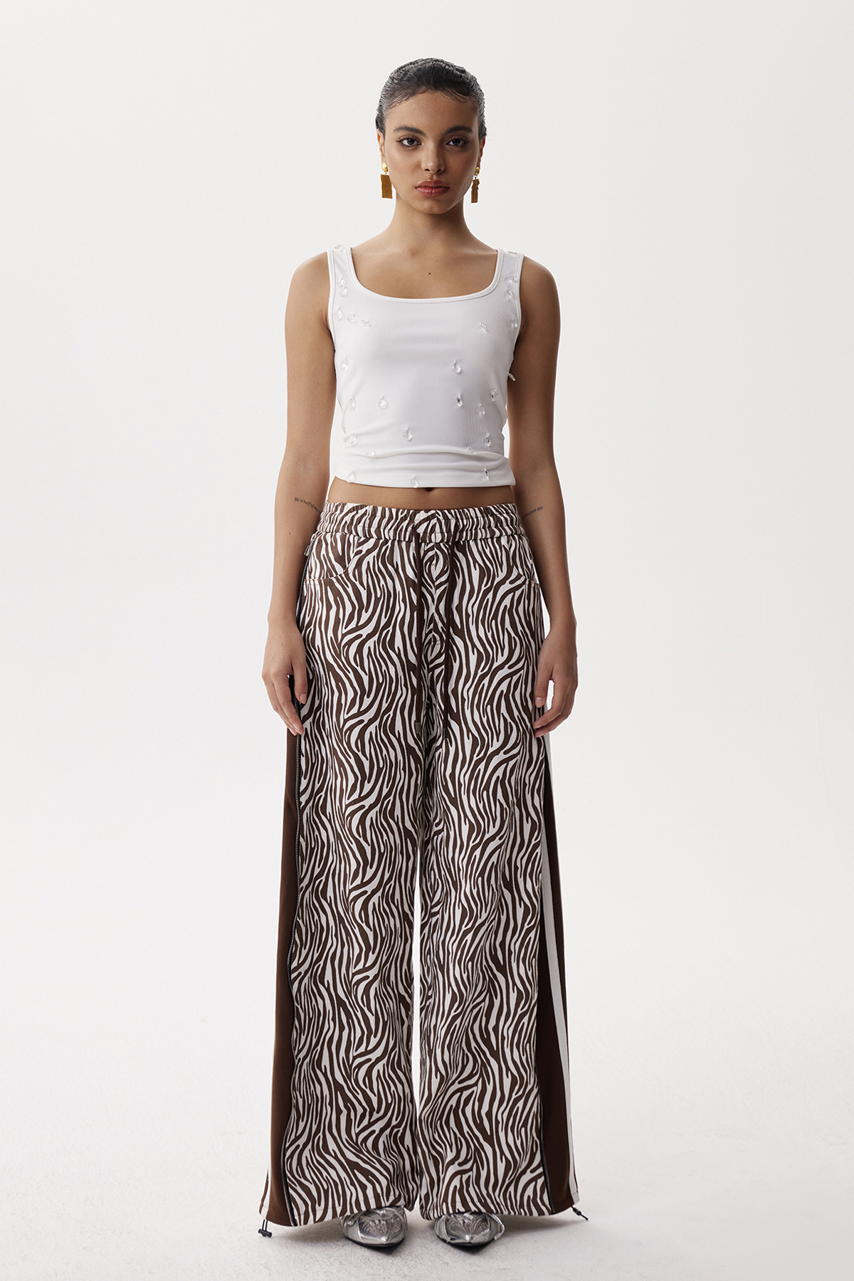 Eliab Deconstruct Zebra Print Jeans