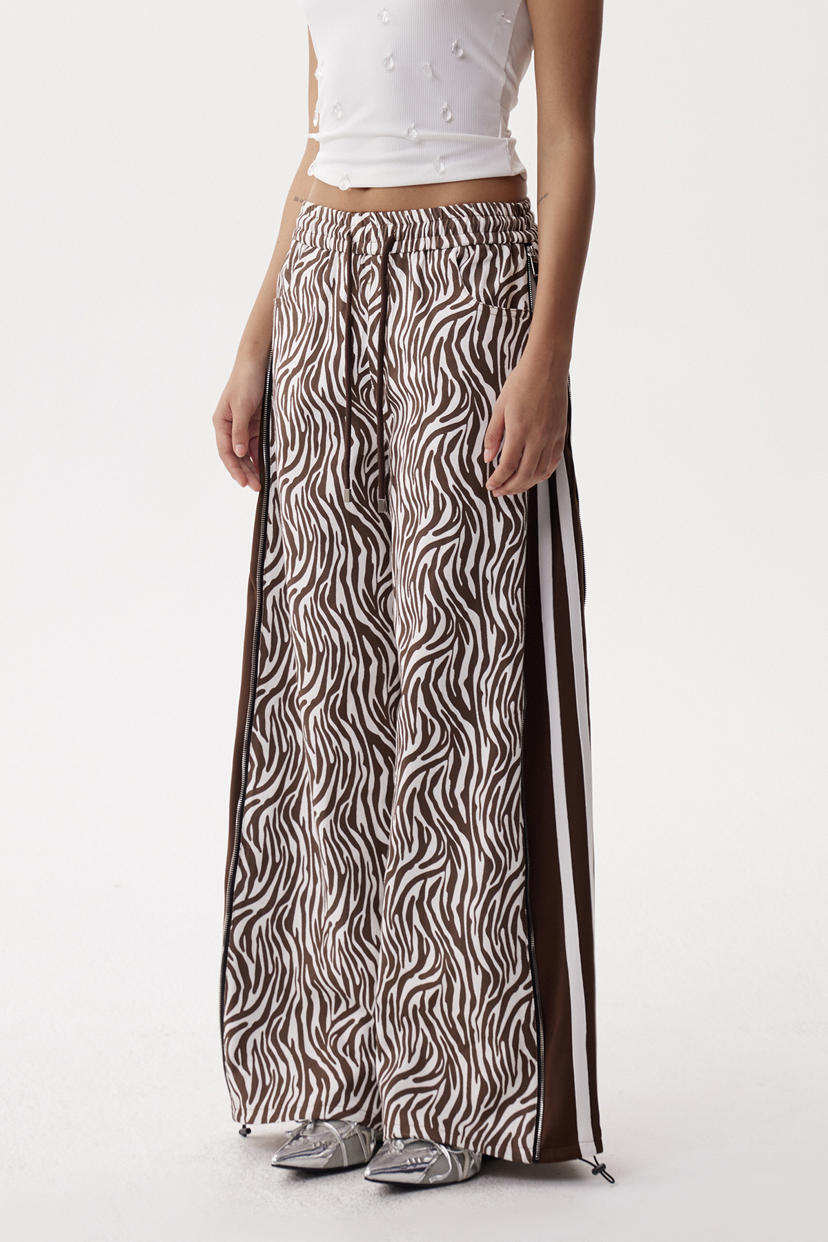 Eliab Deconstruct Zebra Print Jeans