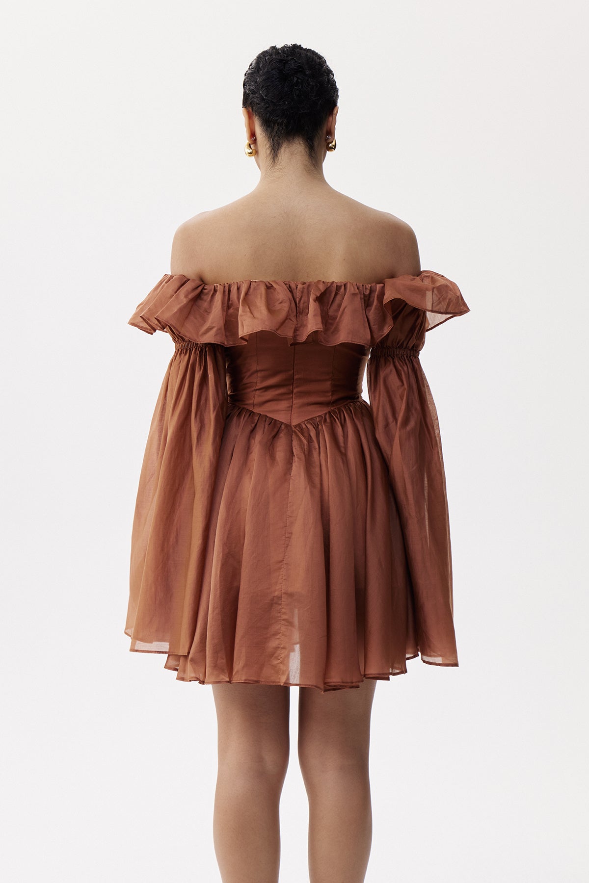 Eliakim Bell Sleeve Ruffle Mini Dress