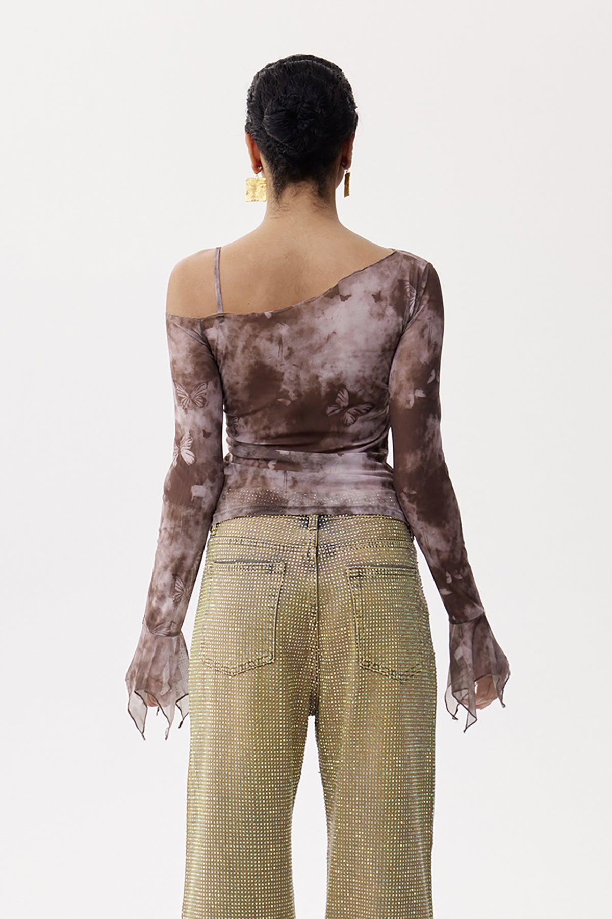 Eliana Tie Dye Asymmetric Mesh Top