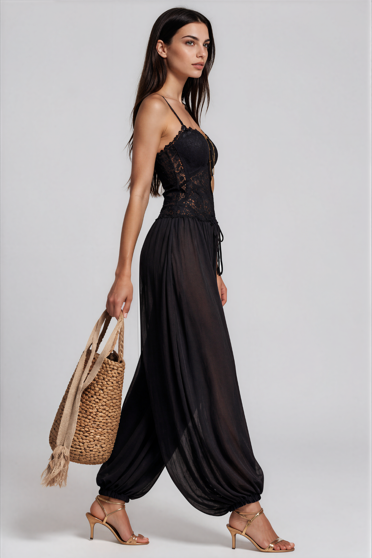 Elidi Spaghetti Lace Jumpsuit