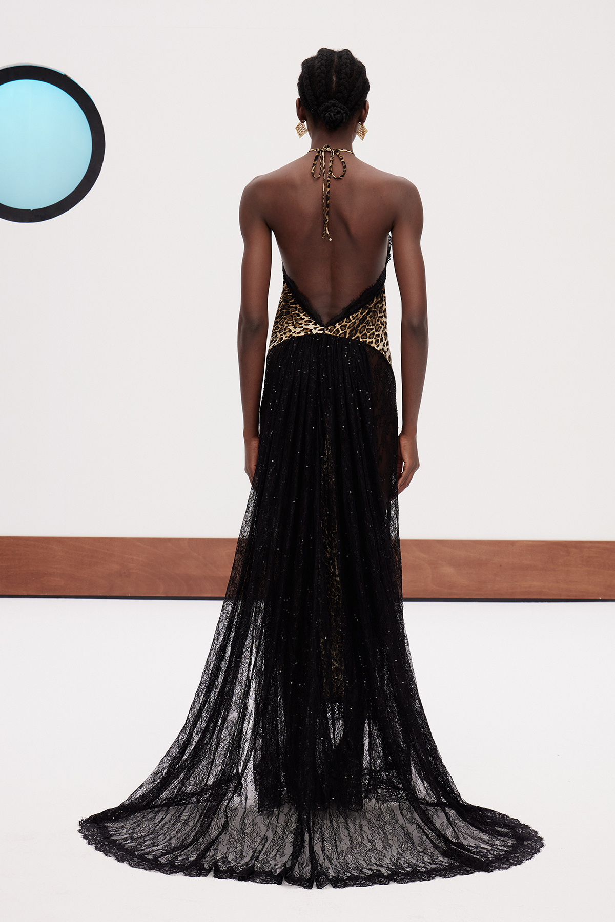 Elif Lace Leopard Maxi Dress