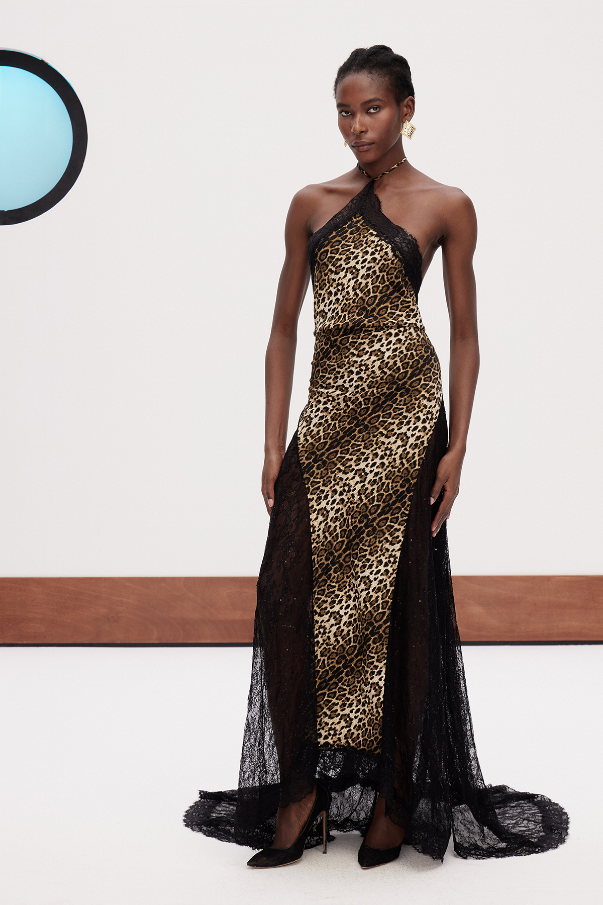 Elif Lace Leopard Maxi Dress