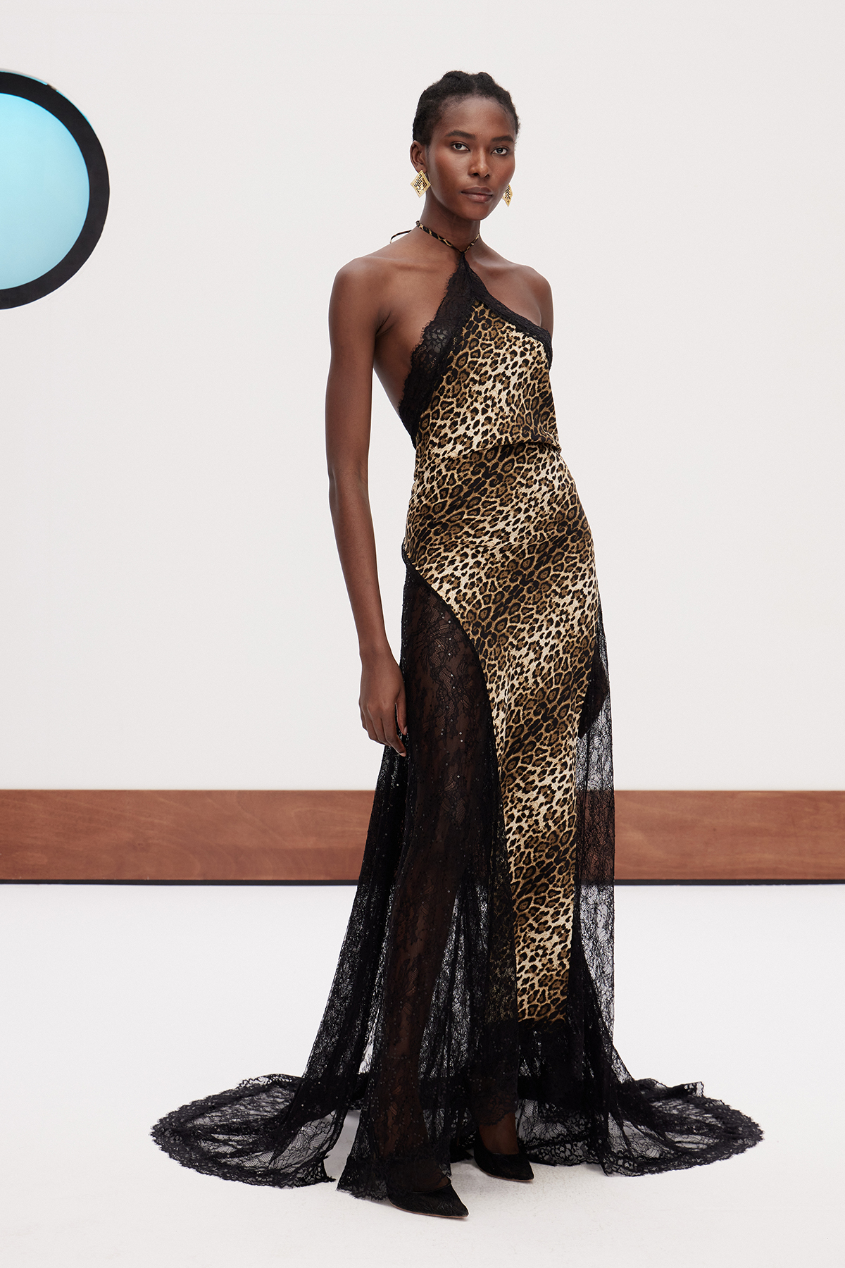 Elif Lace Leopard Maxi Dress