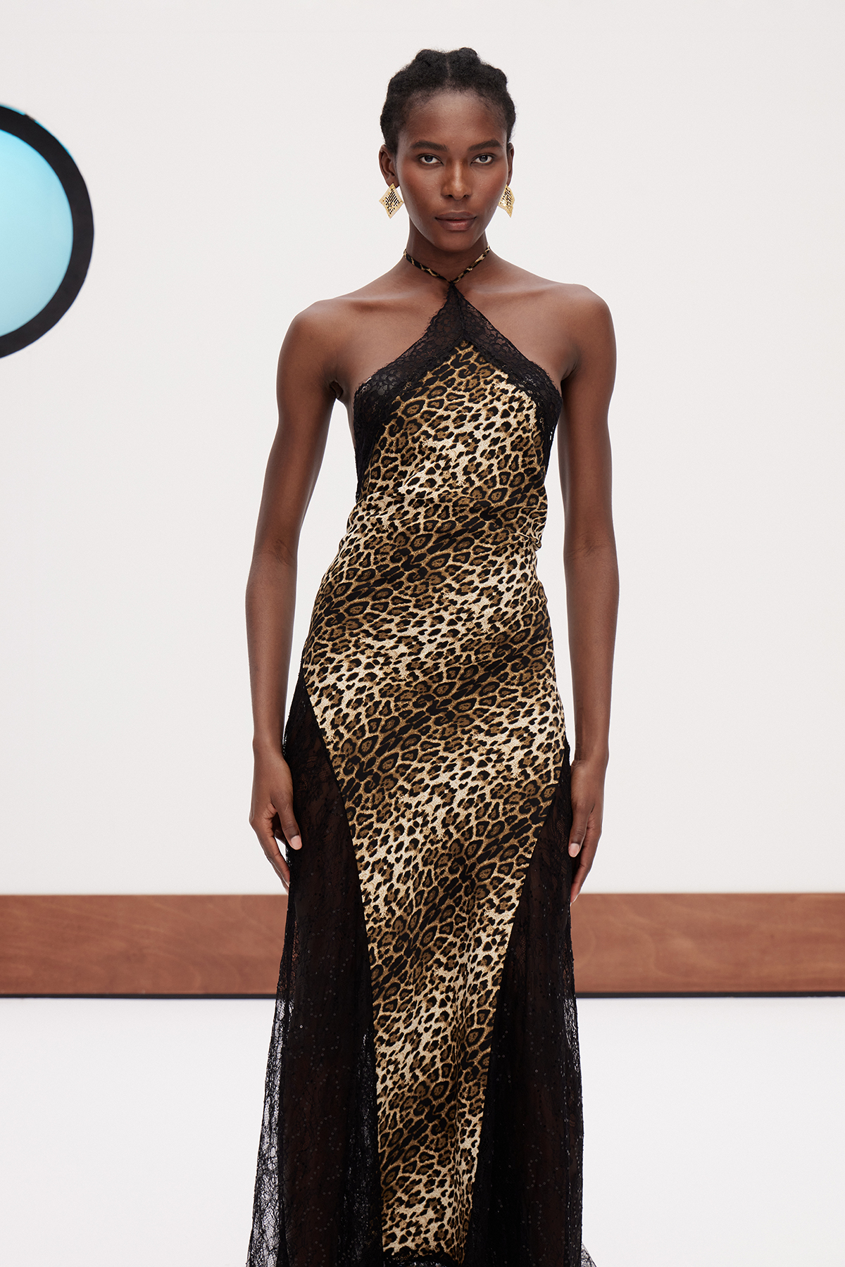 Elif Lace Leopard Maxi Dress