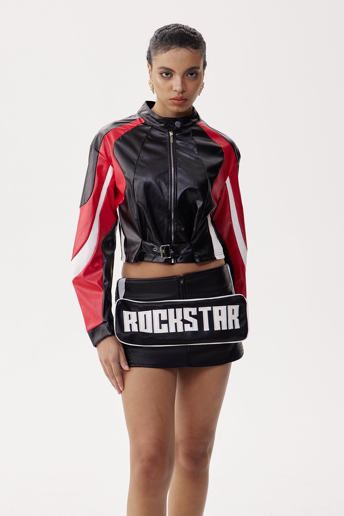 Eliisabet Colorblock Leather Jacket