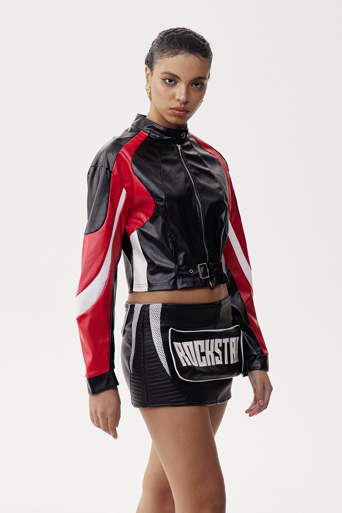 Eliisabet Colorblock Leather Jacket