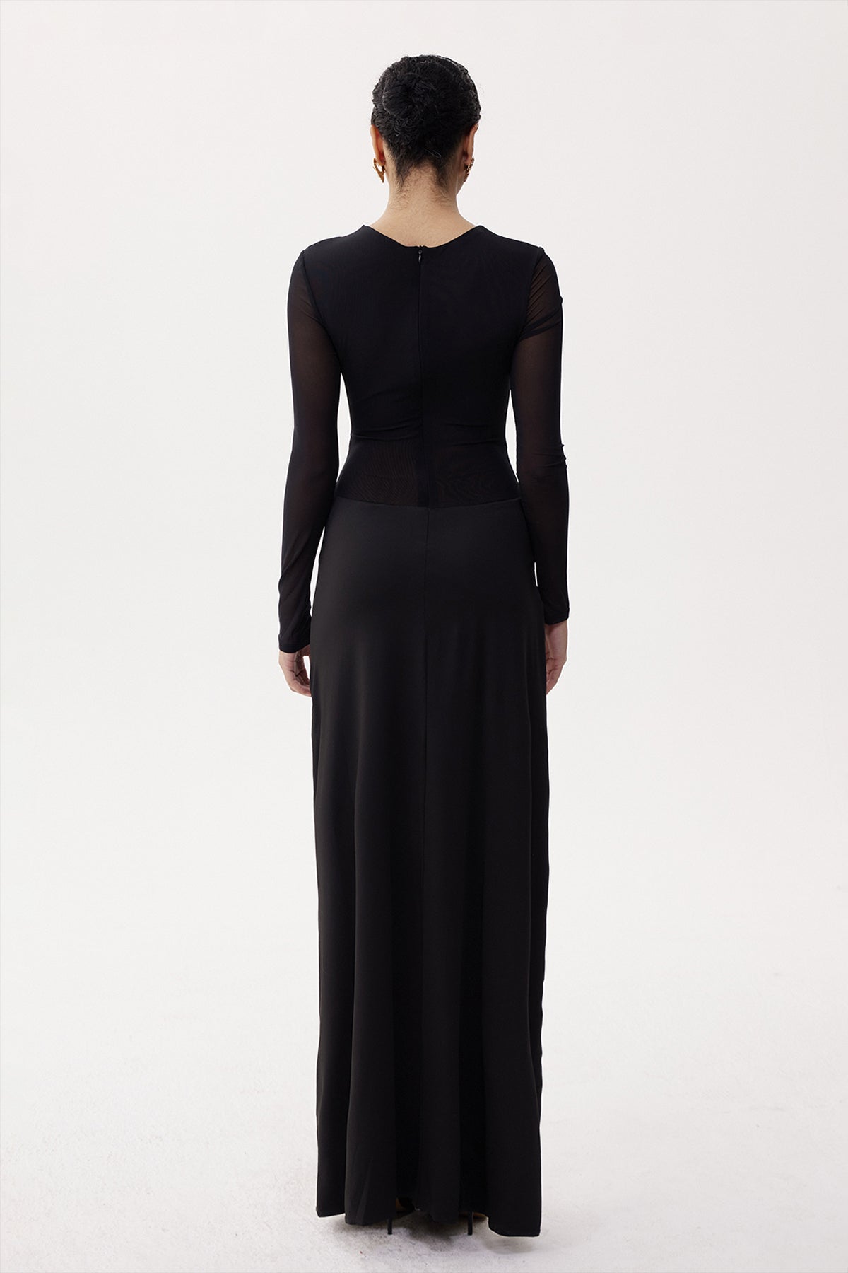 Elija Cutout Split Mesh Maxi Dress