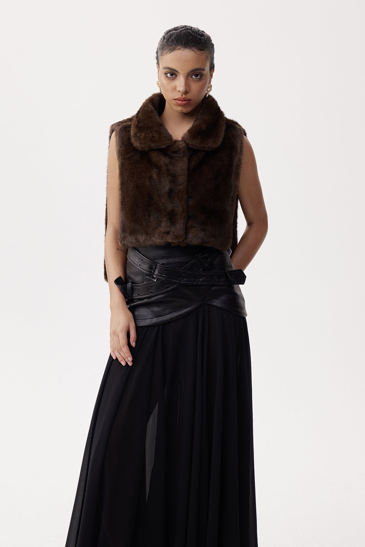 Elijah Sleeveless Faux Fur Top