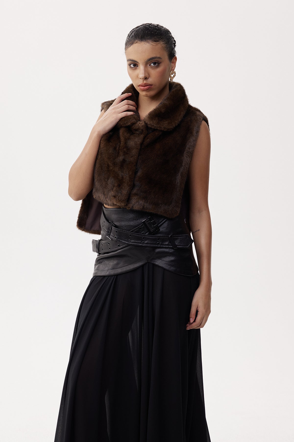 Elijah Sleeveless Faux Fur Top