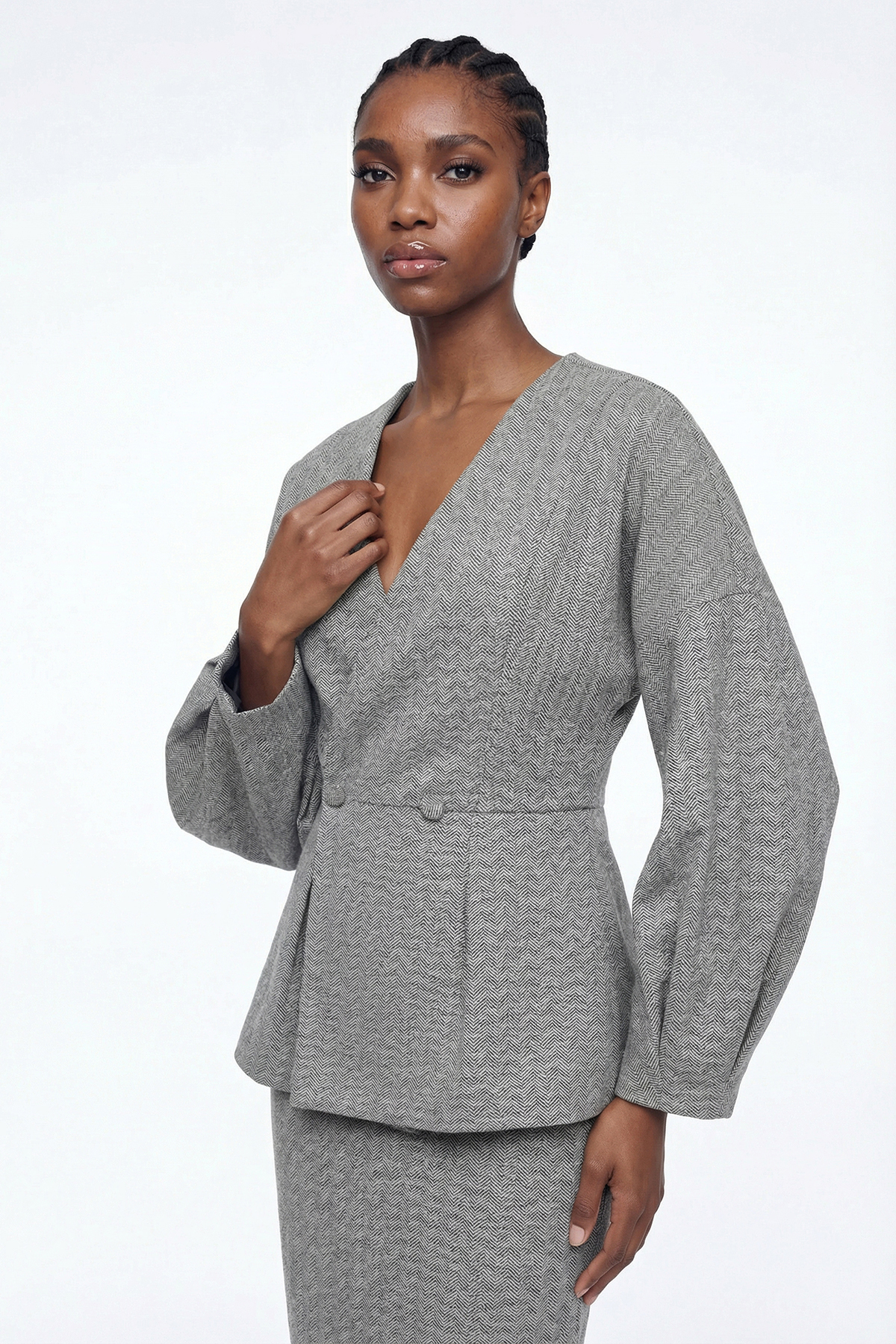 Elishua Balloon Sleeve Skirt Set