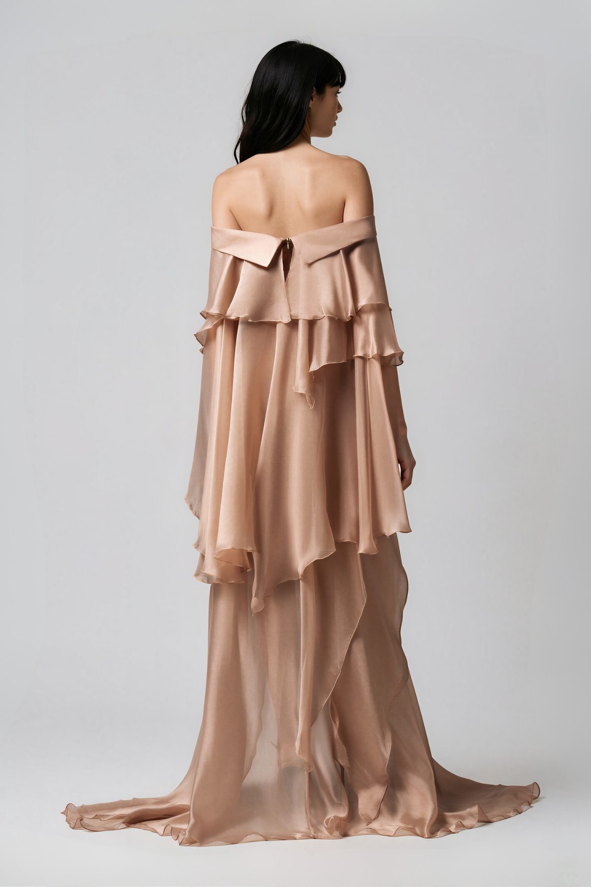 Elizabet Off Shoulder Flower Rufffle Maxi Dress