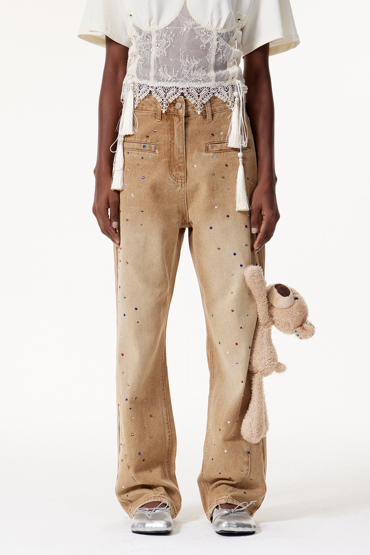 Elliot Rhinestone Deconstruct Jeans