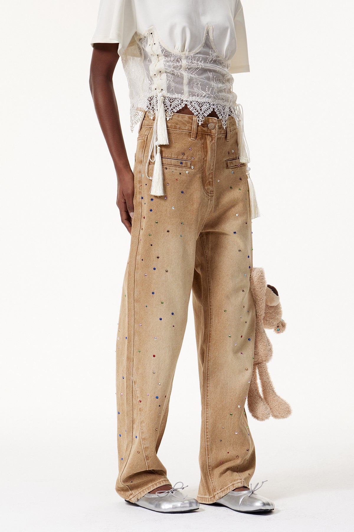 Elliot Rhinestone Deconstruct Jeans