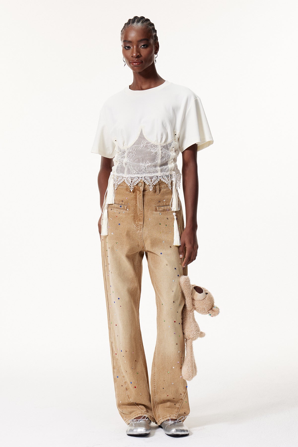 Elliot Rhinestone Deconstruct Jeans