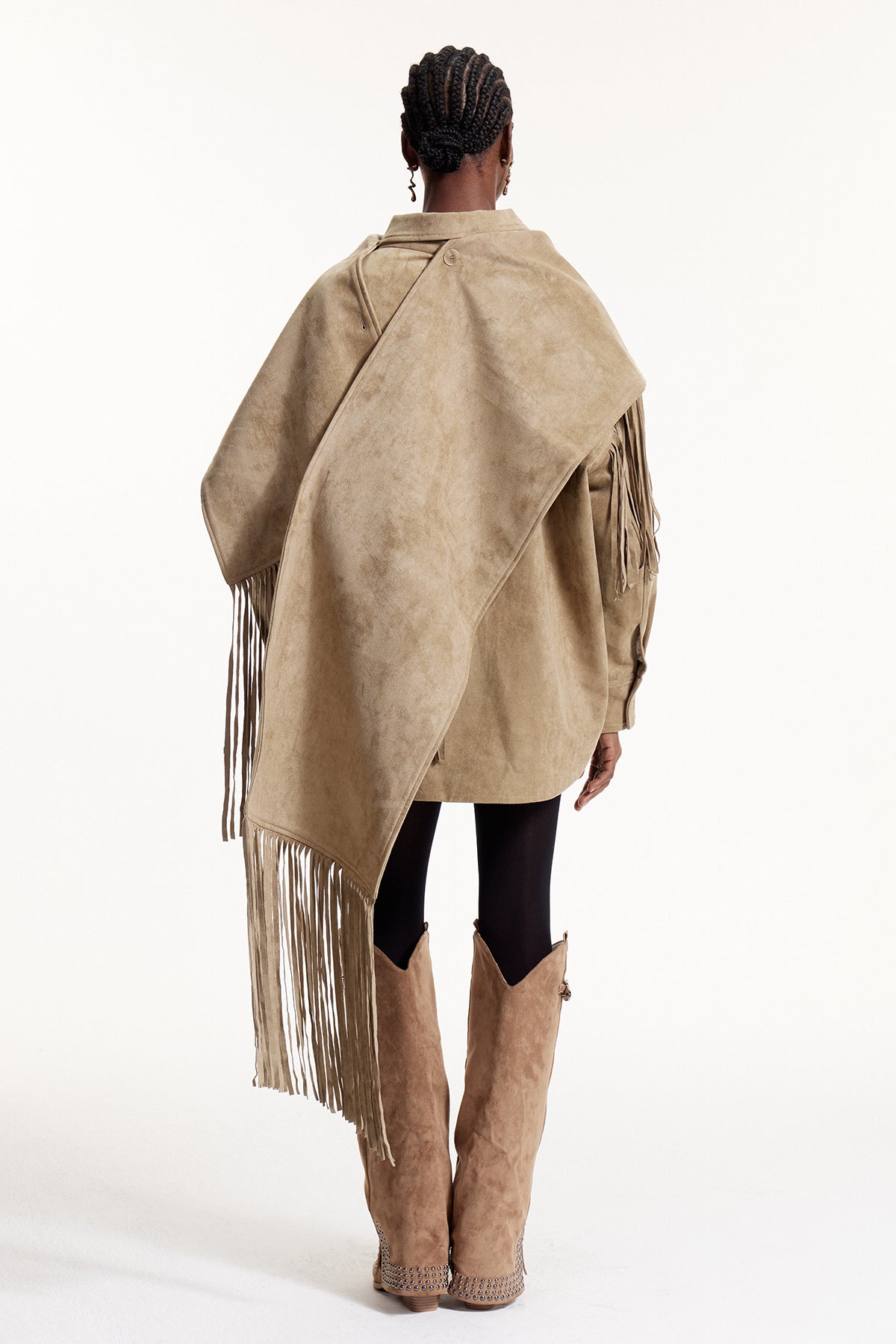 Elmer Suede Scarf Fringe Jacket
