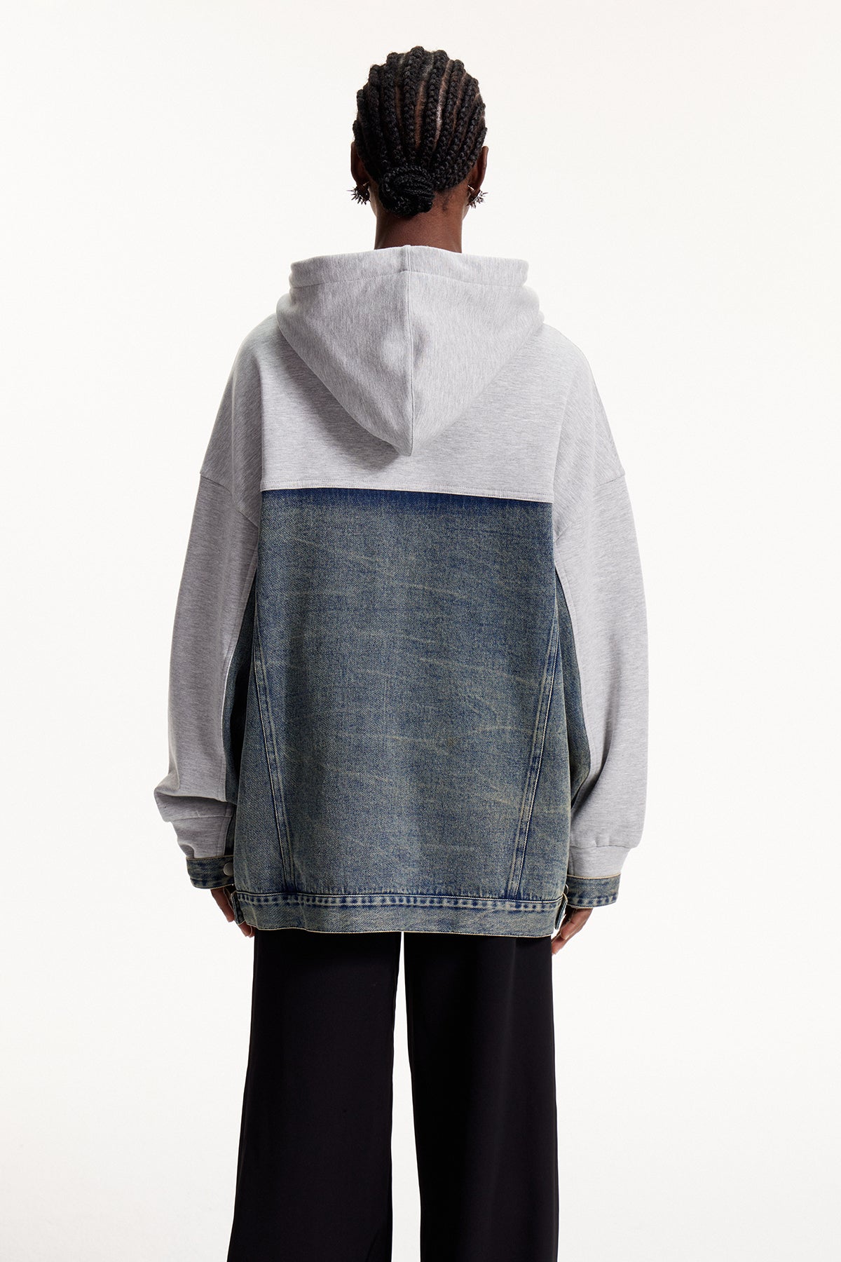 Elnora Deconstruct Stripe Hooded Top