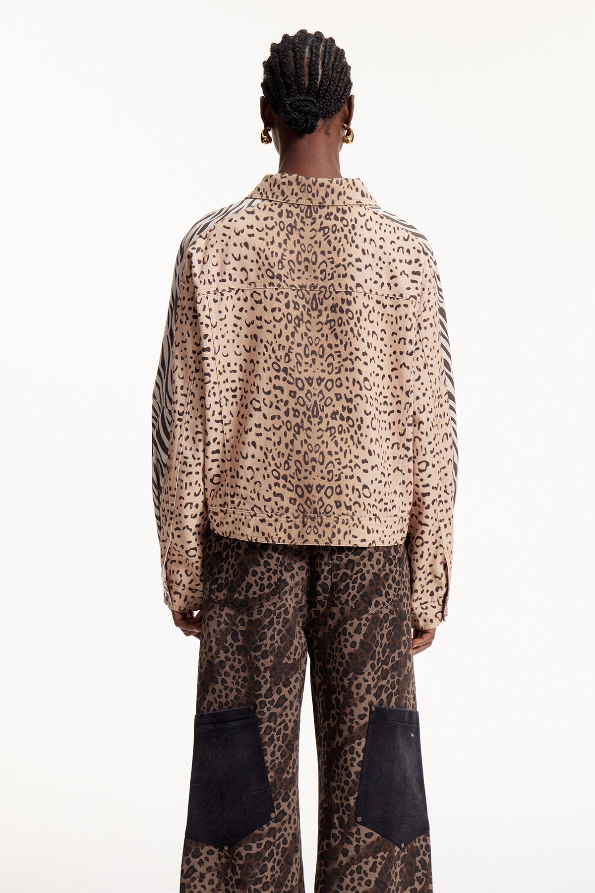 Elnur Leopard Zebra Print Deconstruct Jacket