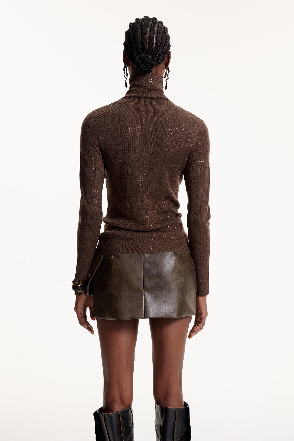 Elora High Neck Rhinestone Top