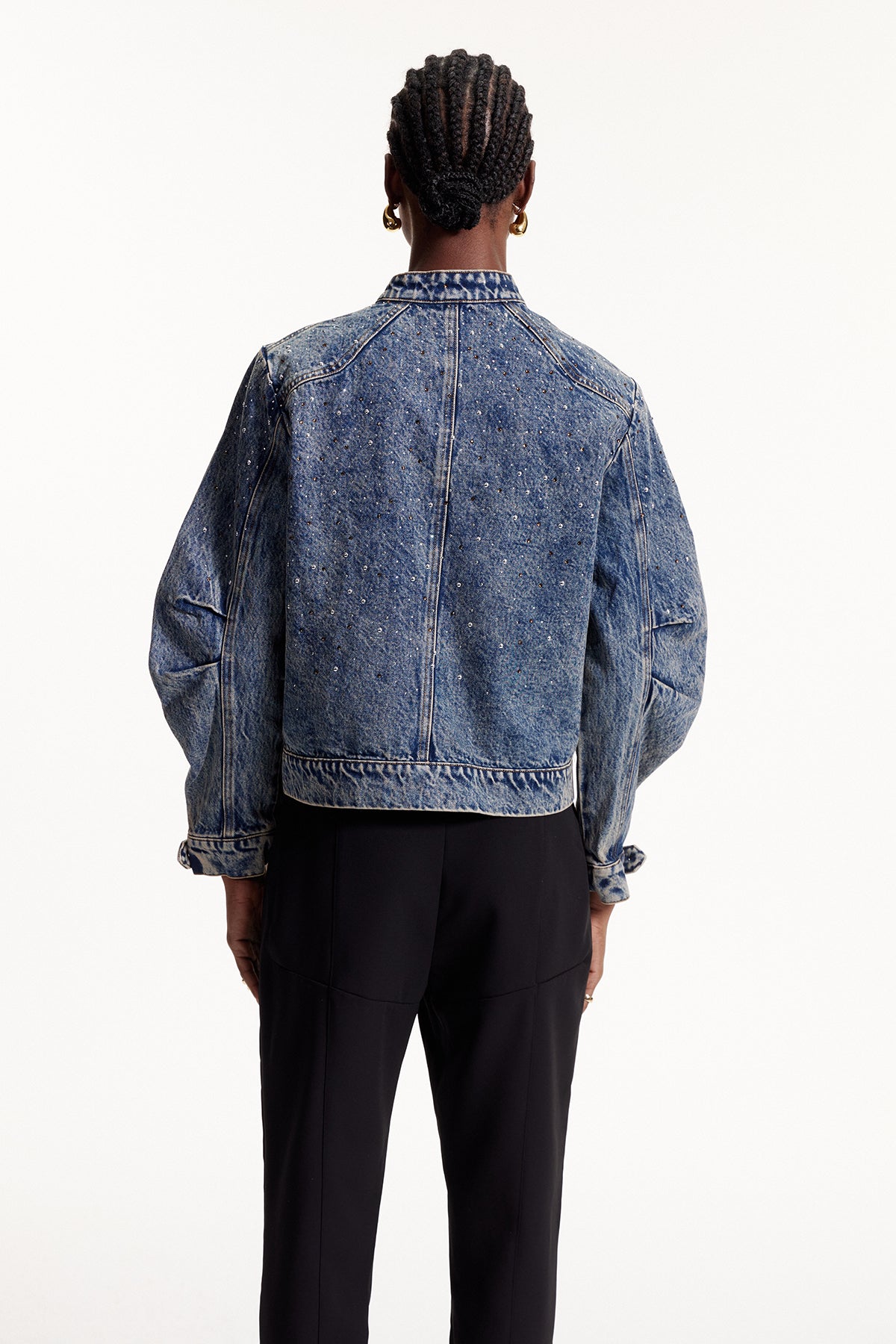 Elouan Deconstruct Embellished Denim Jacket