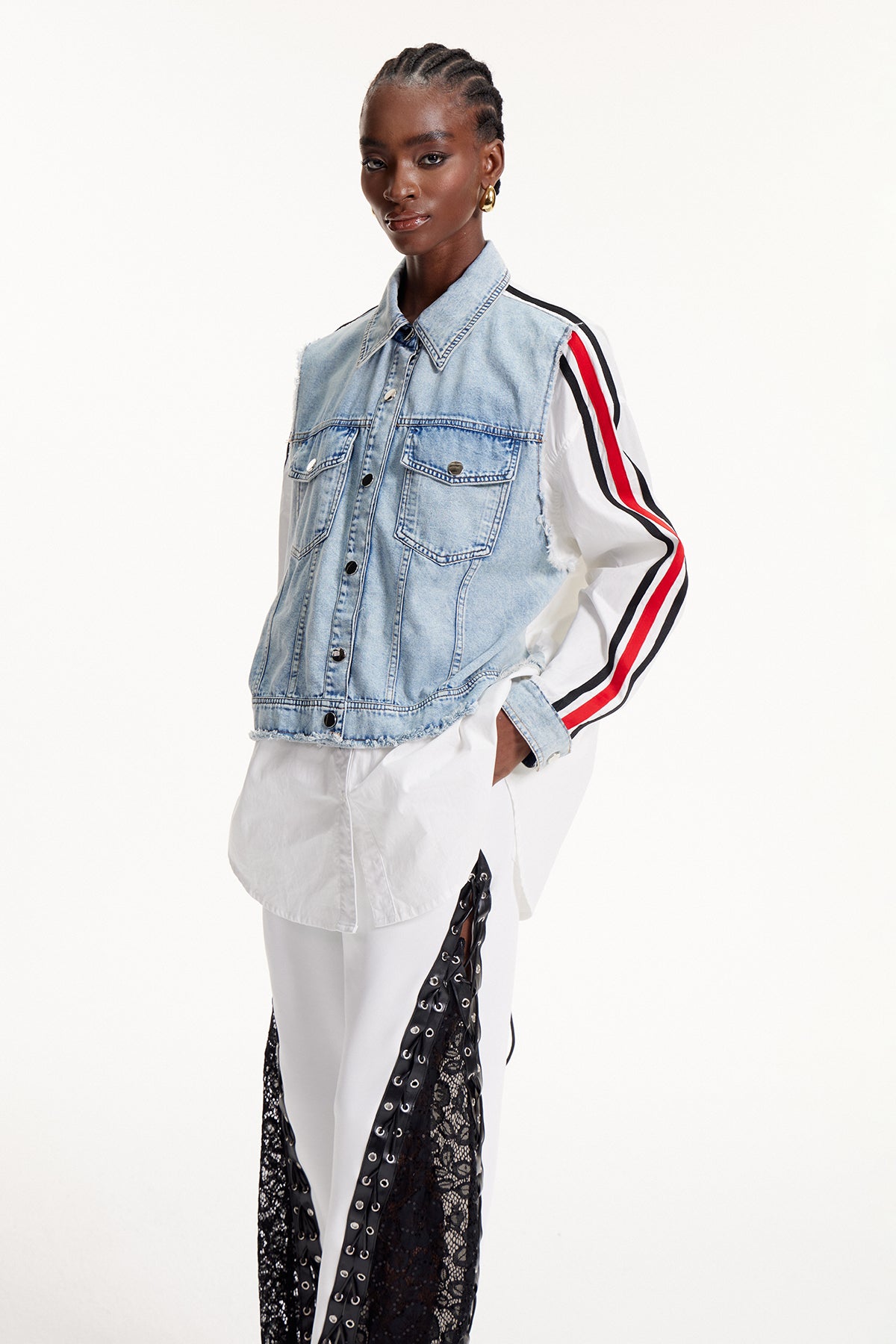 Elov Deconstruct Stripe Shirt