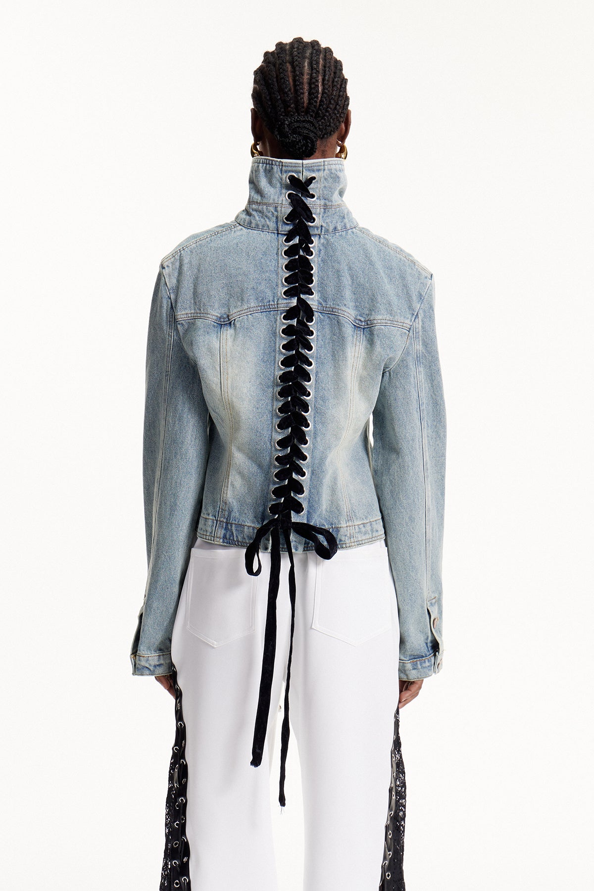 Elowen Lace Up Denim Jacket