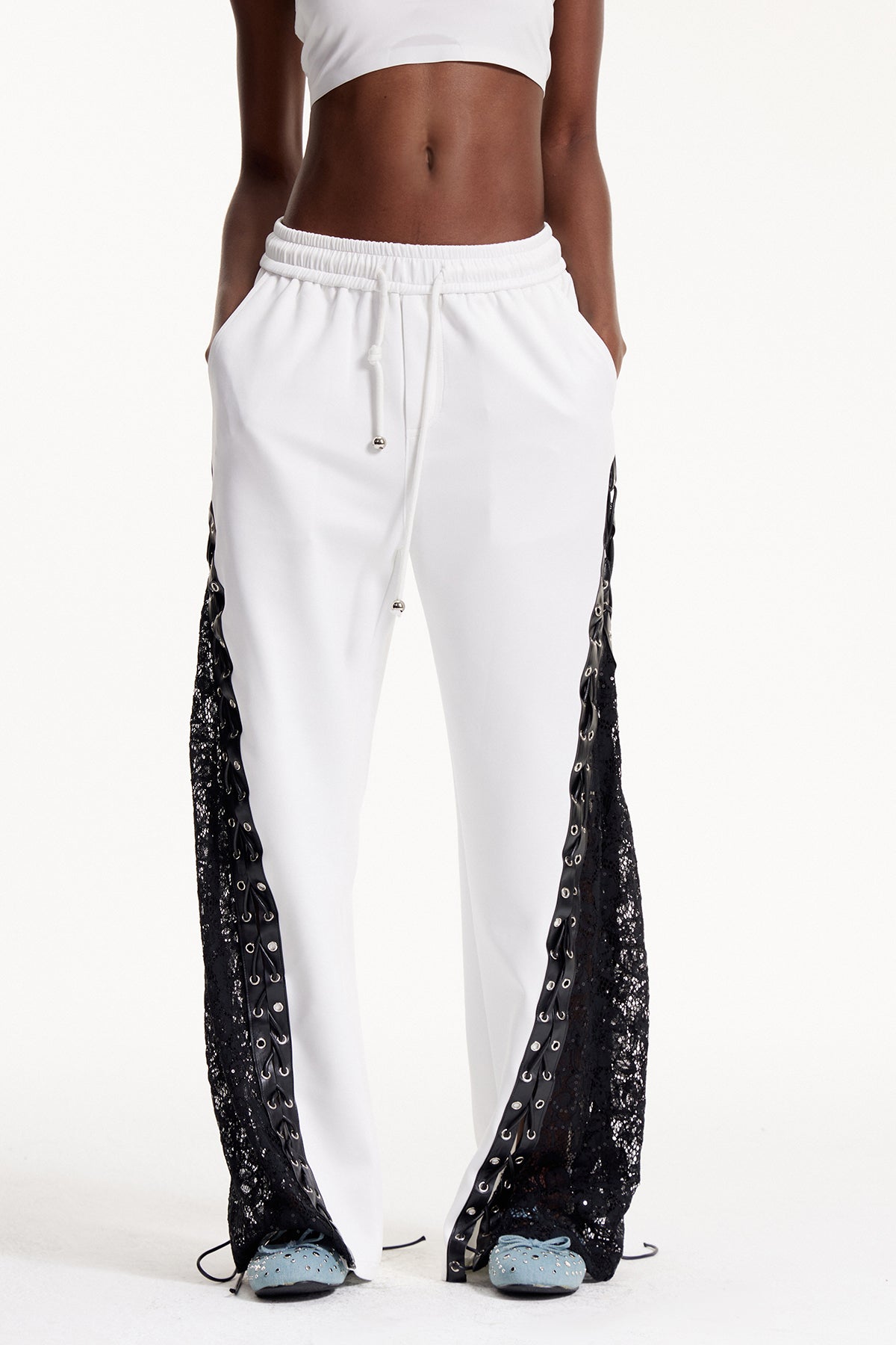 Elowyn Lace Up Lace Pants