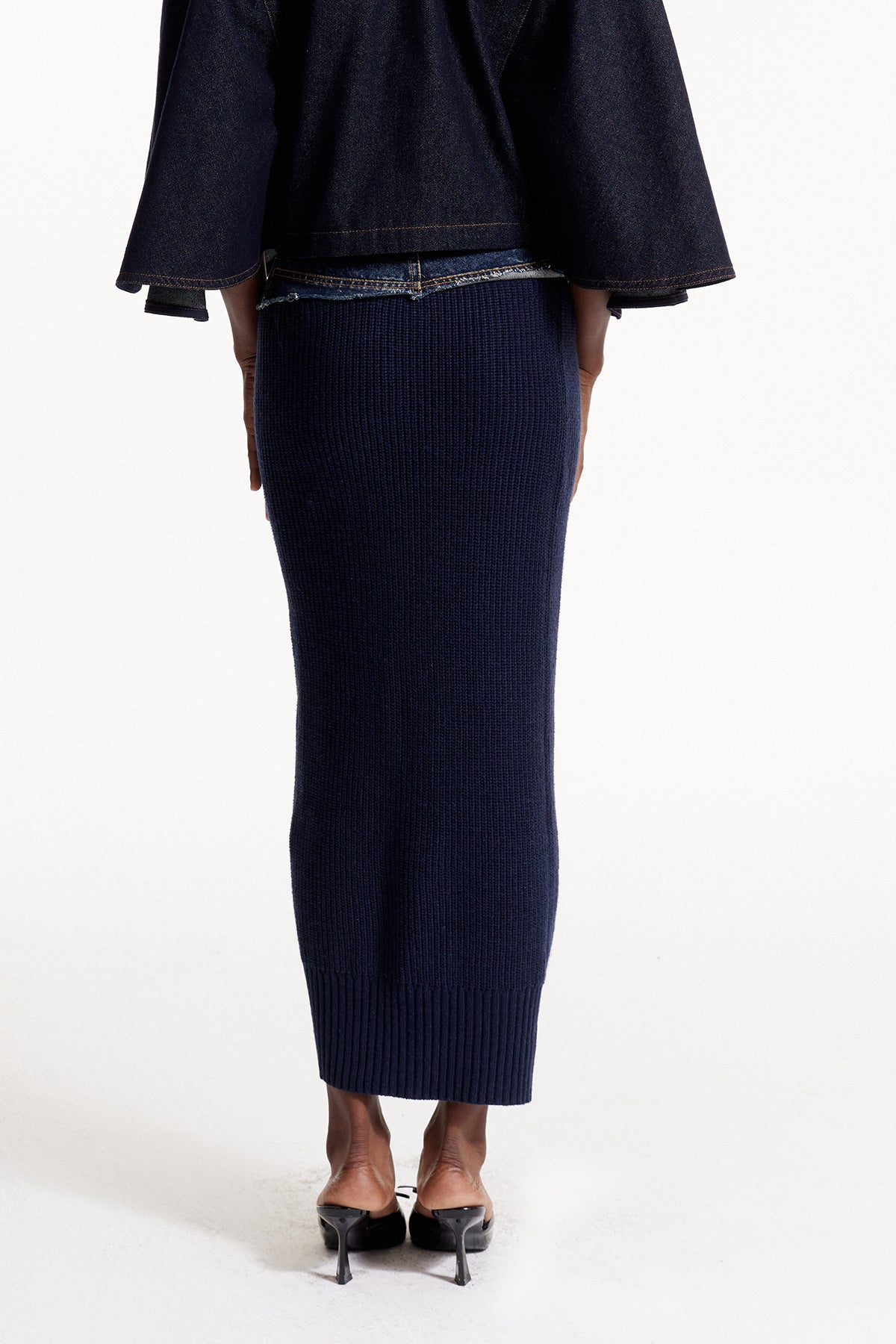 Elpidio Crystal Deconstruct Knit Maxi Skirt