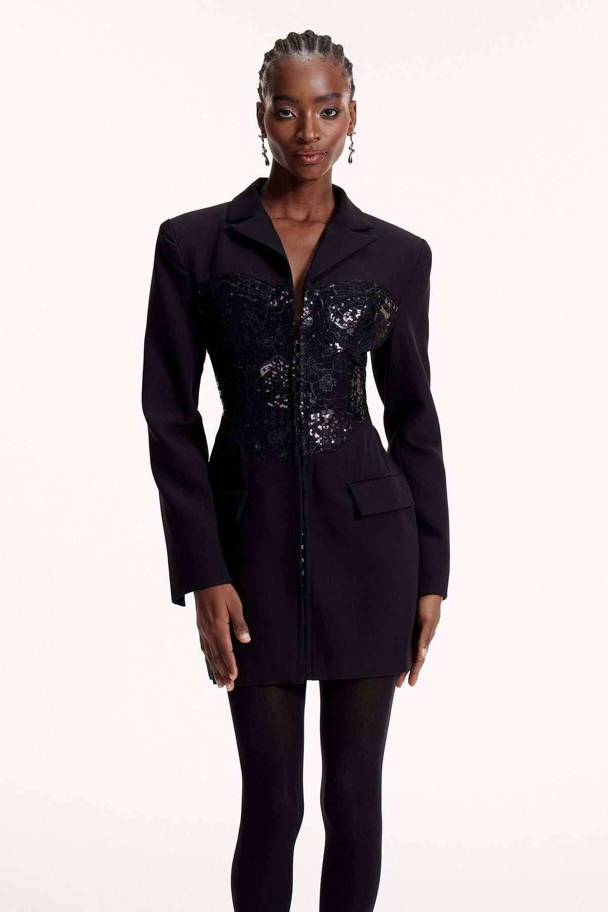 Els Sequin Lace Mini Blazer Dress