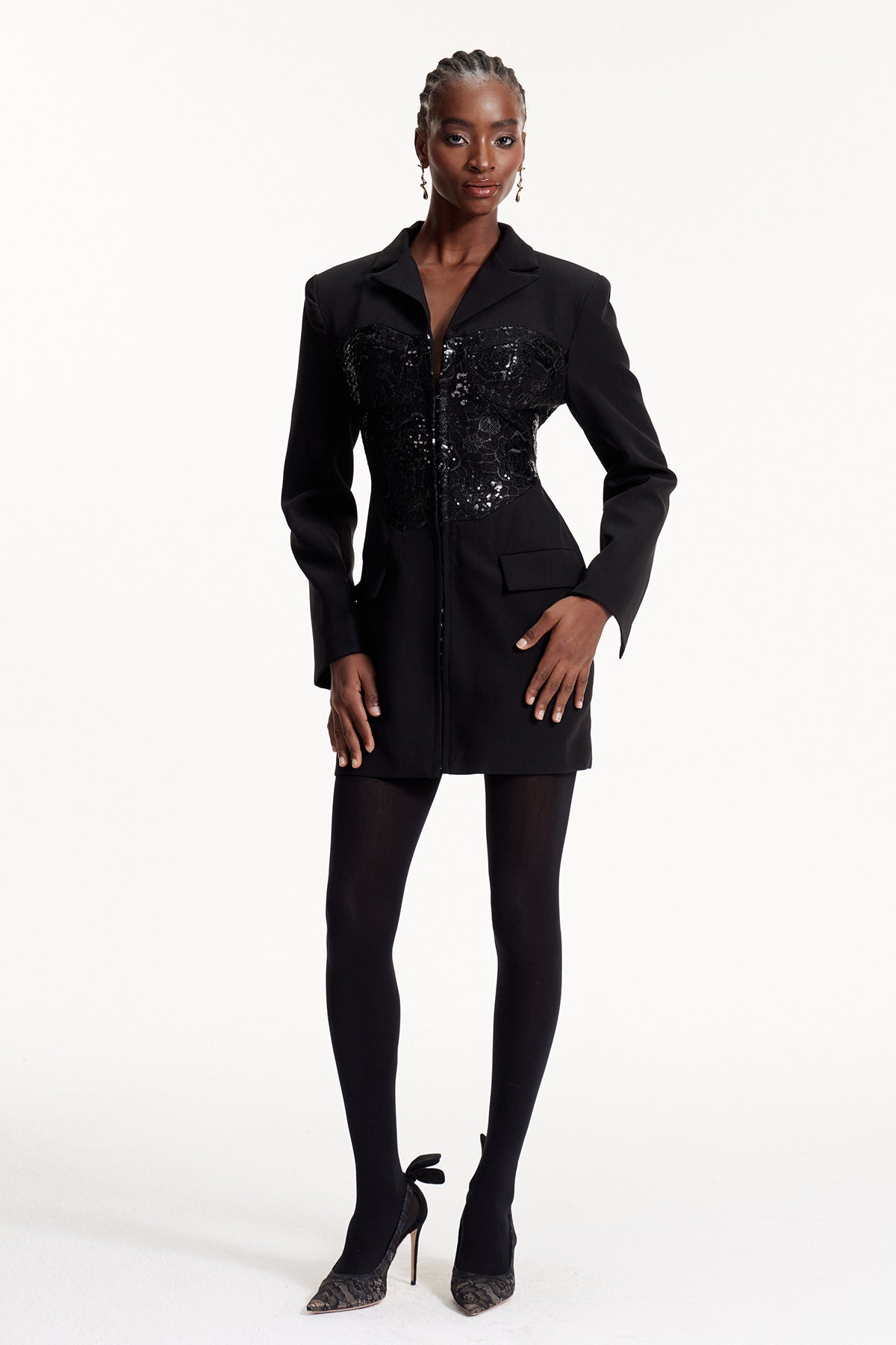 Els Sequin Lace Mini Blazer Dress