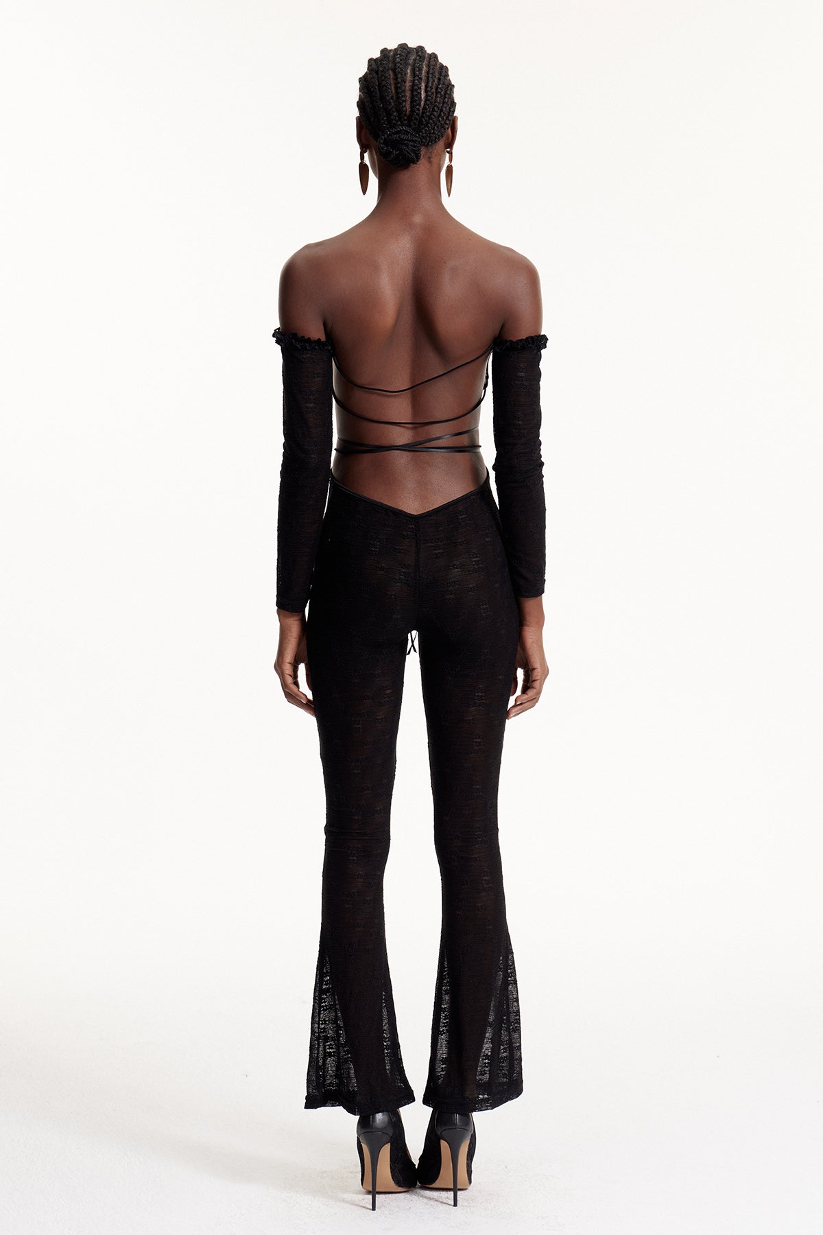 Elsabeth Off Shoulder Lace Cutout Jumpsuit