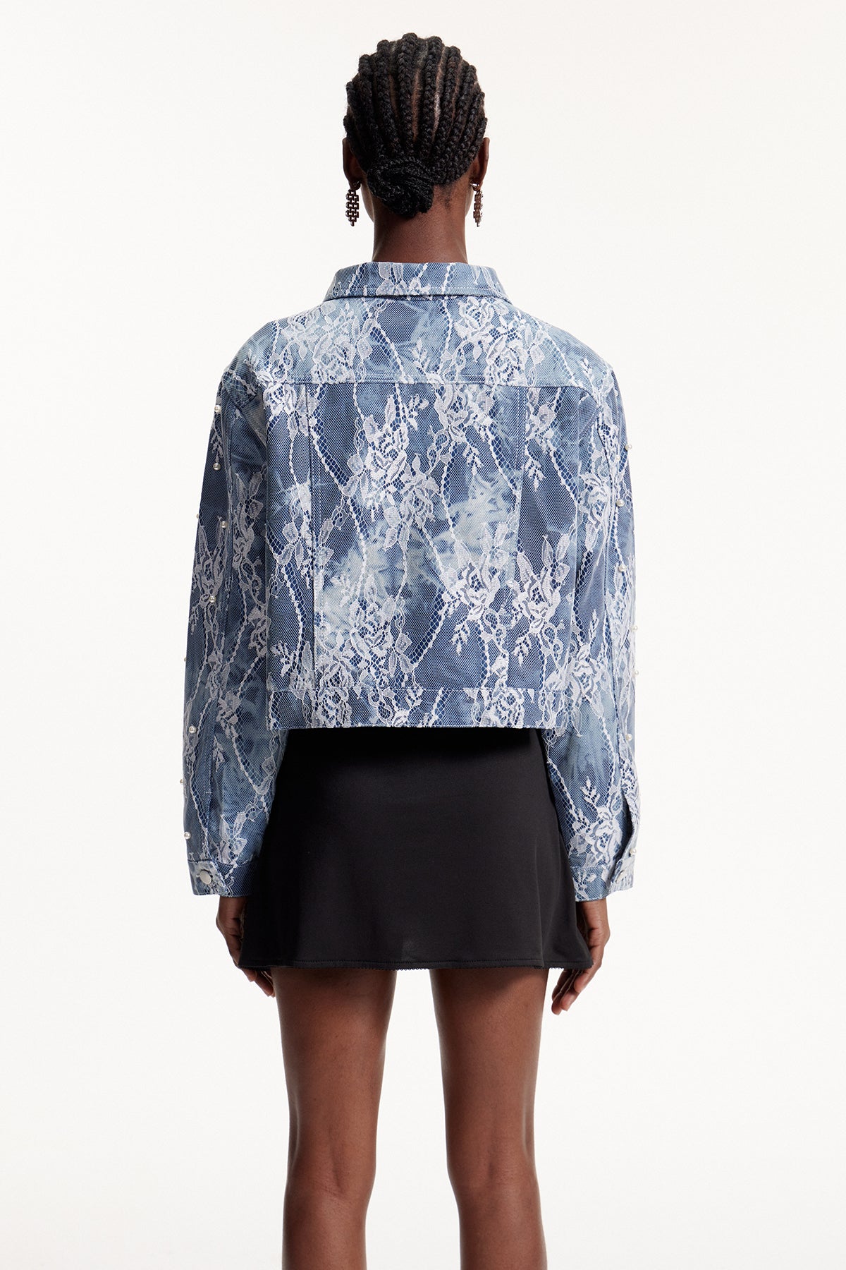 Elsbeth Lace Pearl Denim Jacket