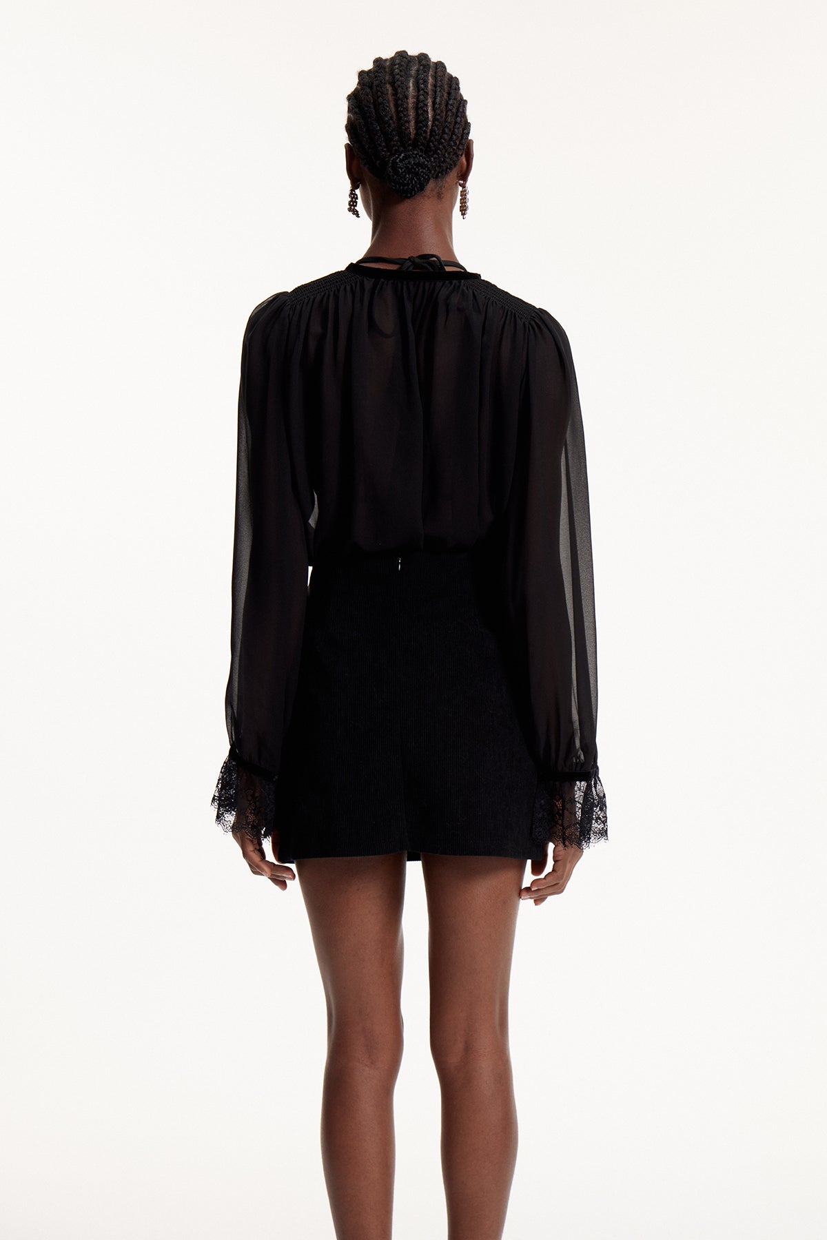 Else Balloon Sleeve Lace Skirt Set